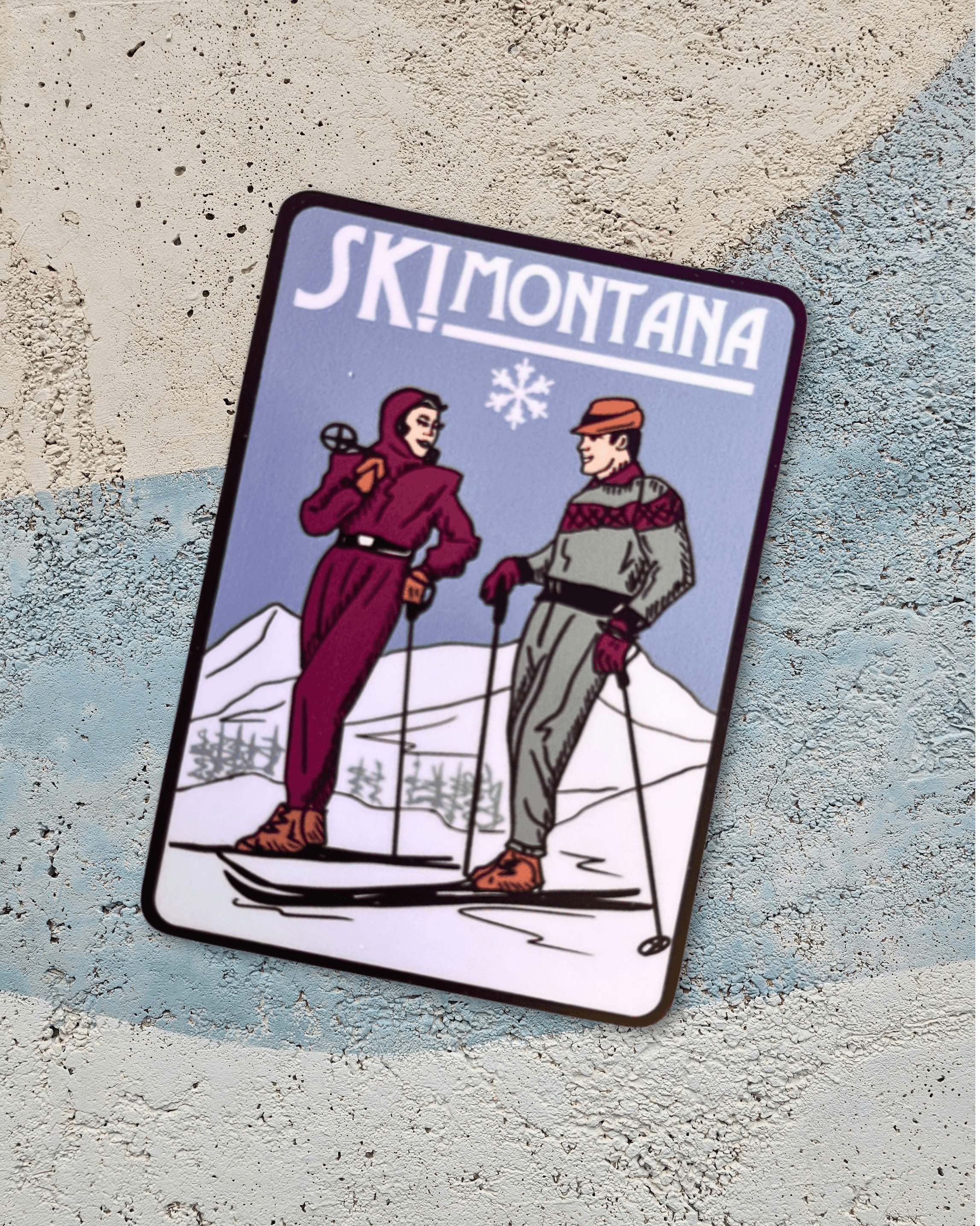 "Ski Couple" Sticker - Intrigue Ink Visit Bozeman, Unique Shopping Boutique in Montana, Work from Home Clothes for Women