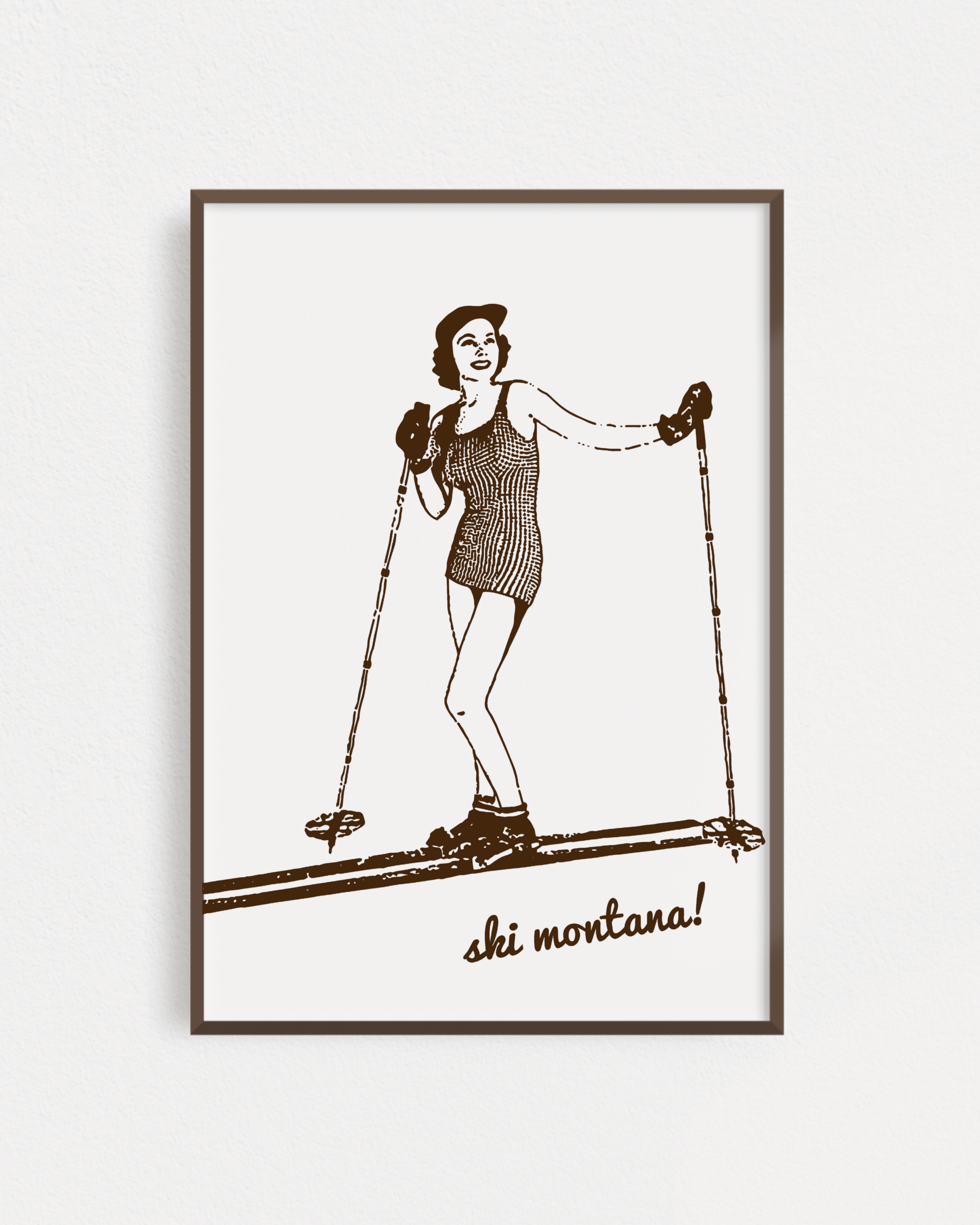 "Ski Gal" Poster - Intrigue Ink Visit Bozeman, Unique Shopping Boutique in Montana, Work from Home Clothes for Women