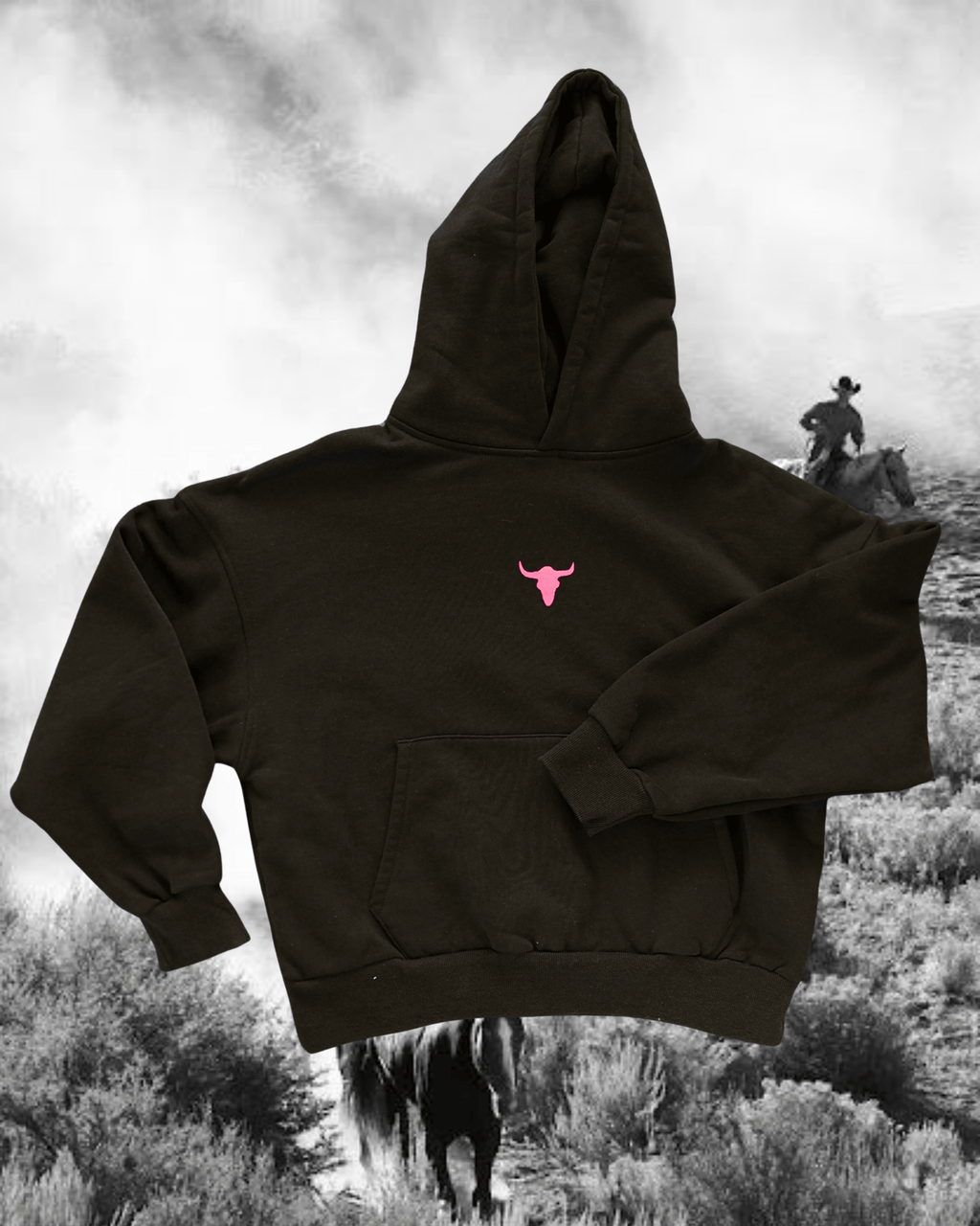 "Bison Skull" Hoodie in Black - Intrigue Ink Visit Bozeman, Unique Shopping Boutique in Montana, Work from Home Clothes for Women