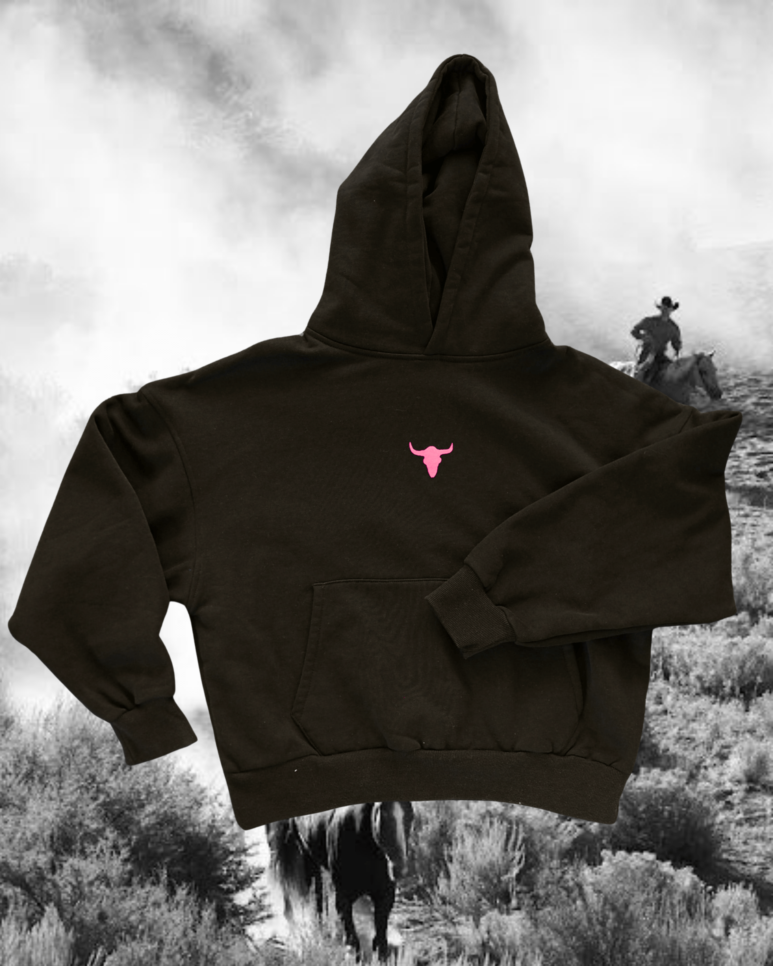 "Bison Skull" Hoodie in Black - Intrigue Ink Visit Bozeman, Unique Shopping Boutique in Montana, Work from Home Clothes for Women