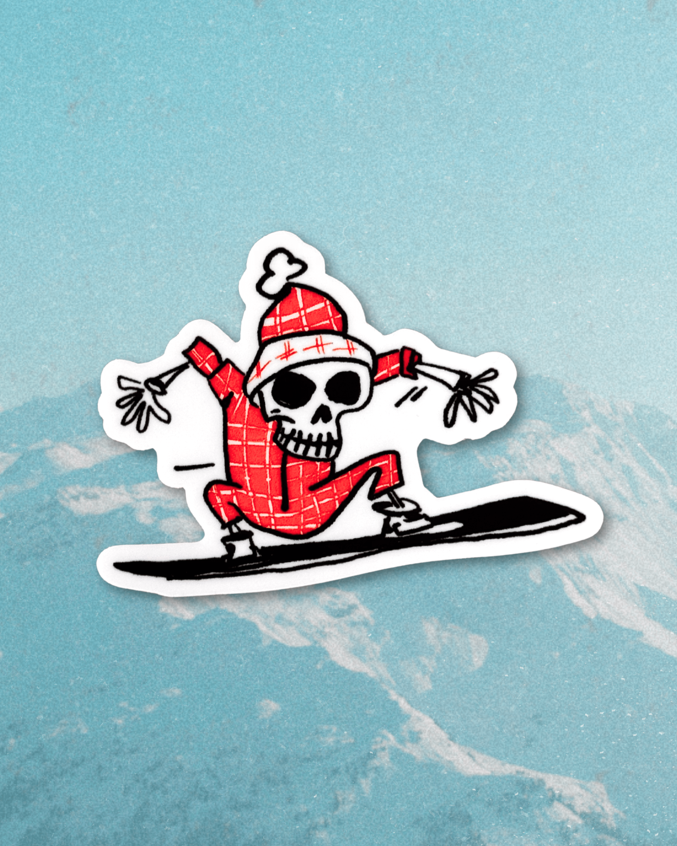 "Snowboard Skeleton" Sticker - Intrigue Ink Visit Bozeman, Unique Shopping Boutique in Montana, Work from Home Clothes for Women