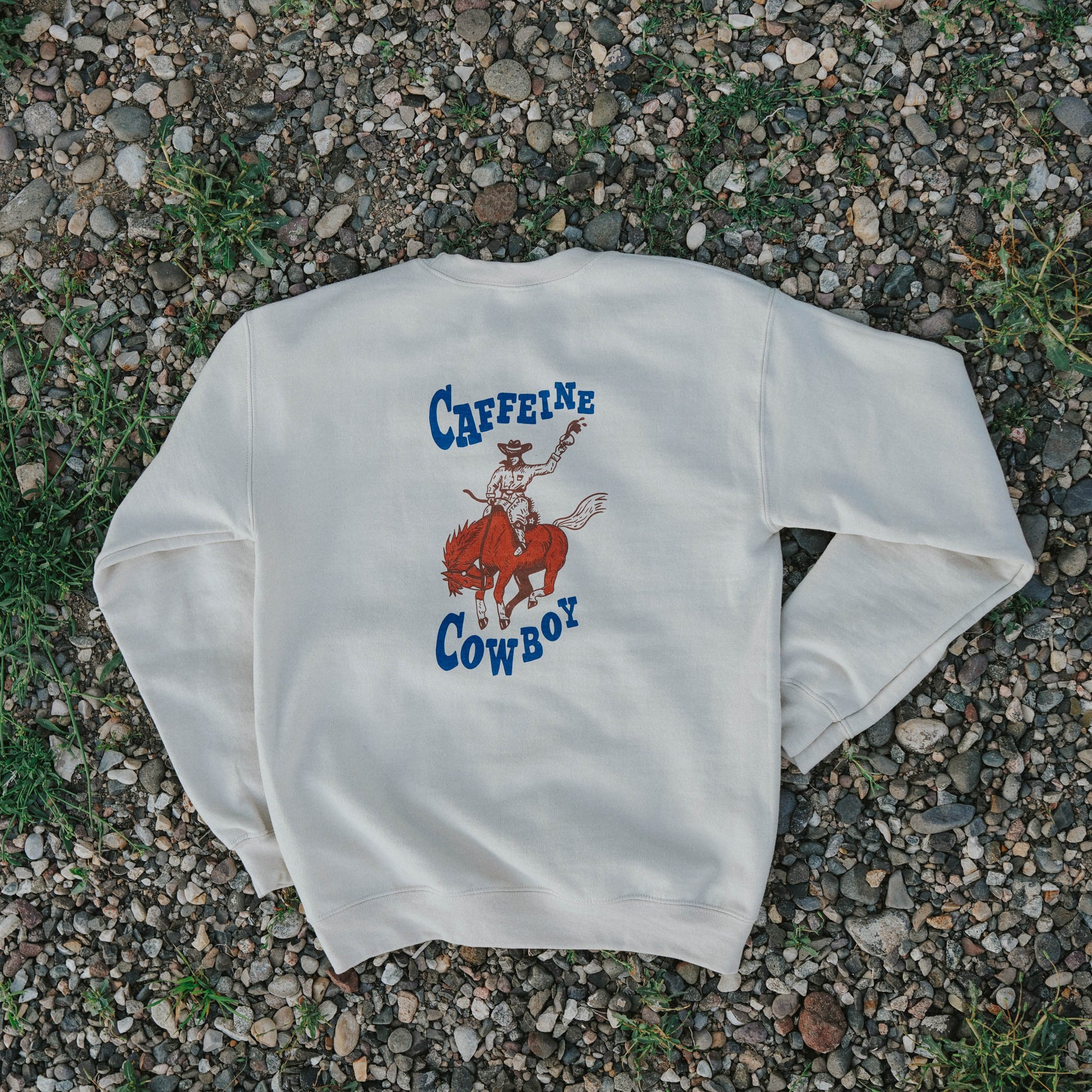 "Caffeine Cowboy” Pullover - Intrigue Ink Visit Bozeman, Unique Shopping Boutique in Montana, Work from Home Clothes for Women