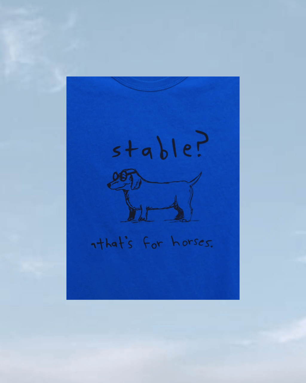 "Stable" Blue Tee - Intrigue Ink Visit Bozeman, Unique Shopping Boutique in Montana, Work from Home Clothes for Women