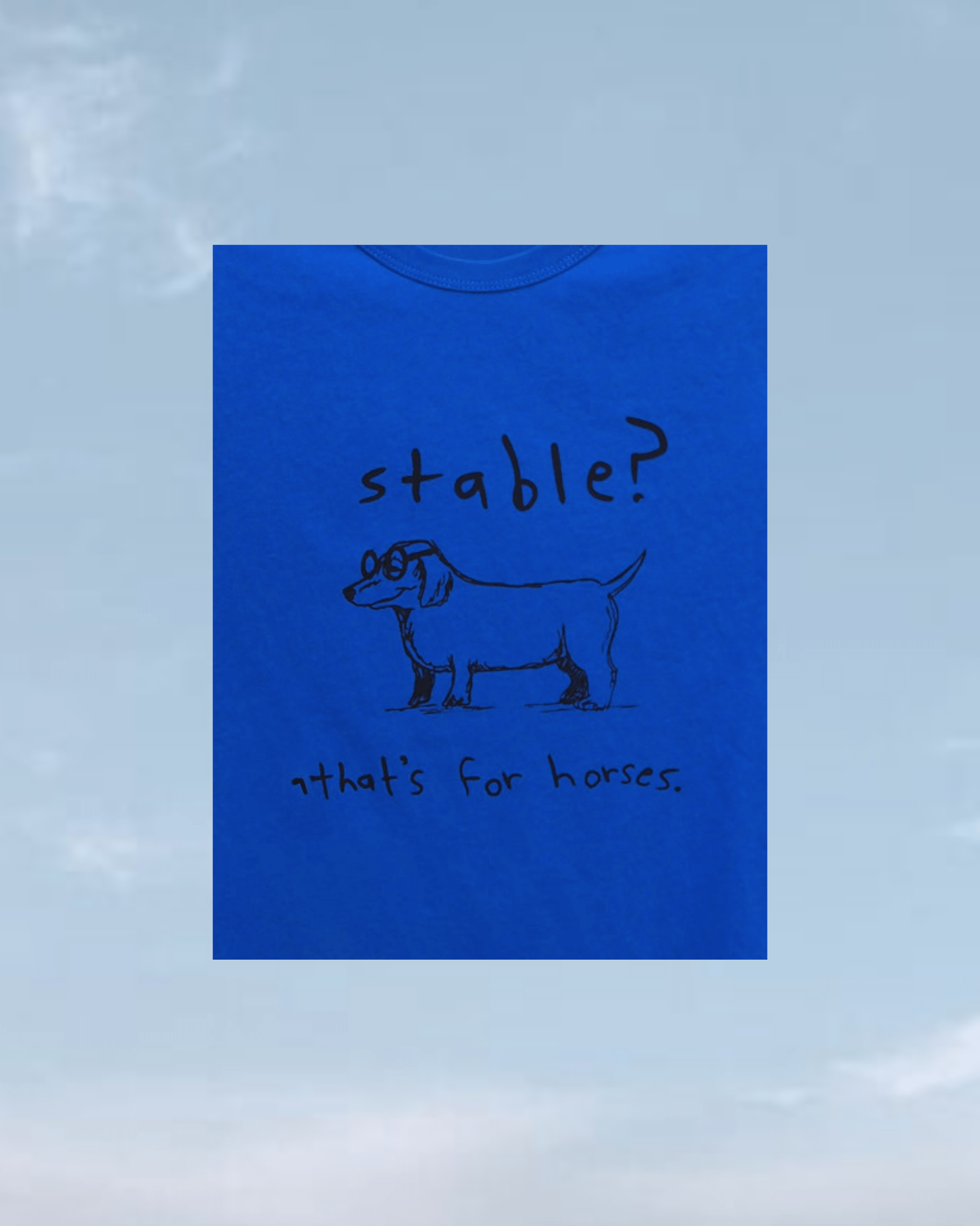 "Stable" Blue Tee - Intrigue Ink Visit Bozeman, Unique Shopping Boutique in Montana, Work from Home Clothes for Women