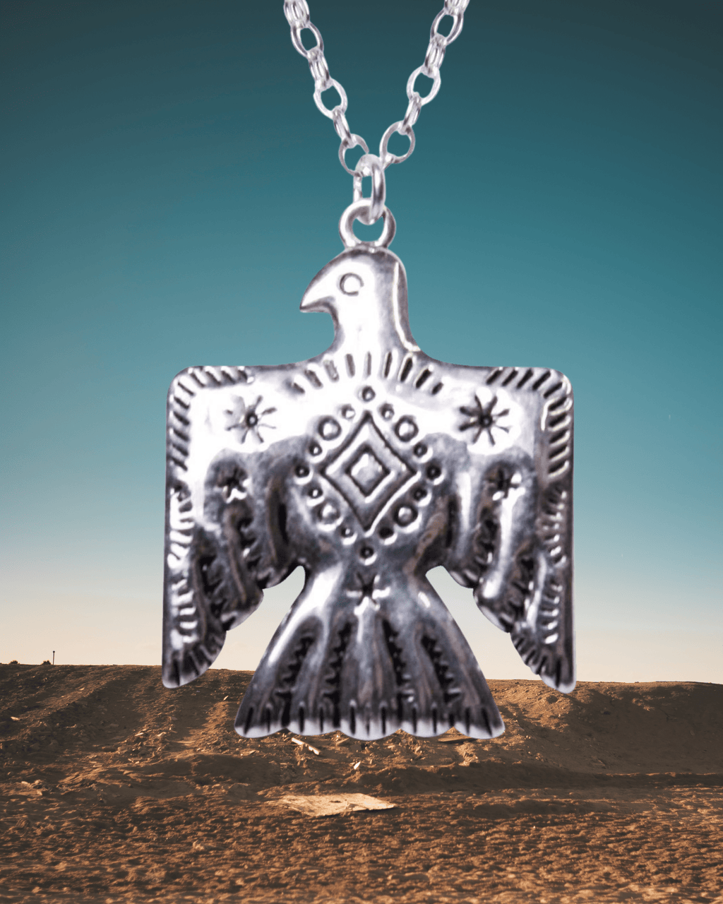 Sterling Silver Thunderbird Necklace - Intrigue Ink Visit Bozeman, Unique Shopping Boutique in Montana, Work from Home Clothes for Women