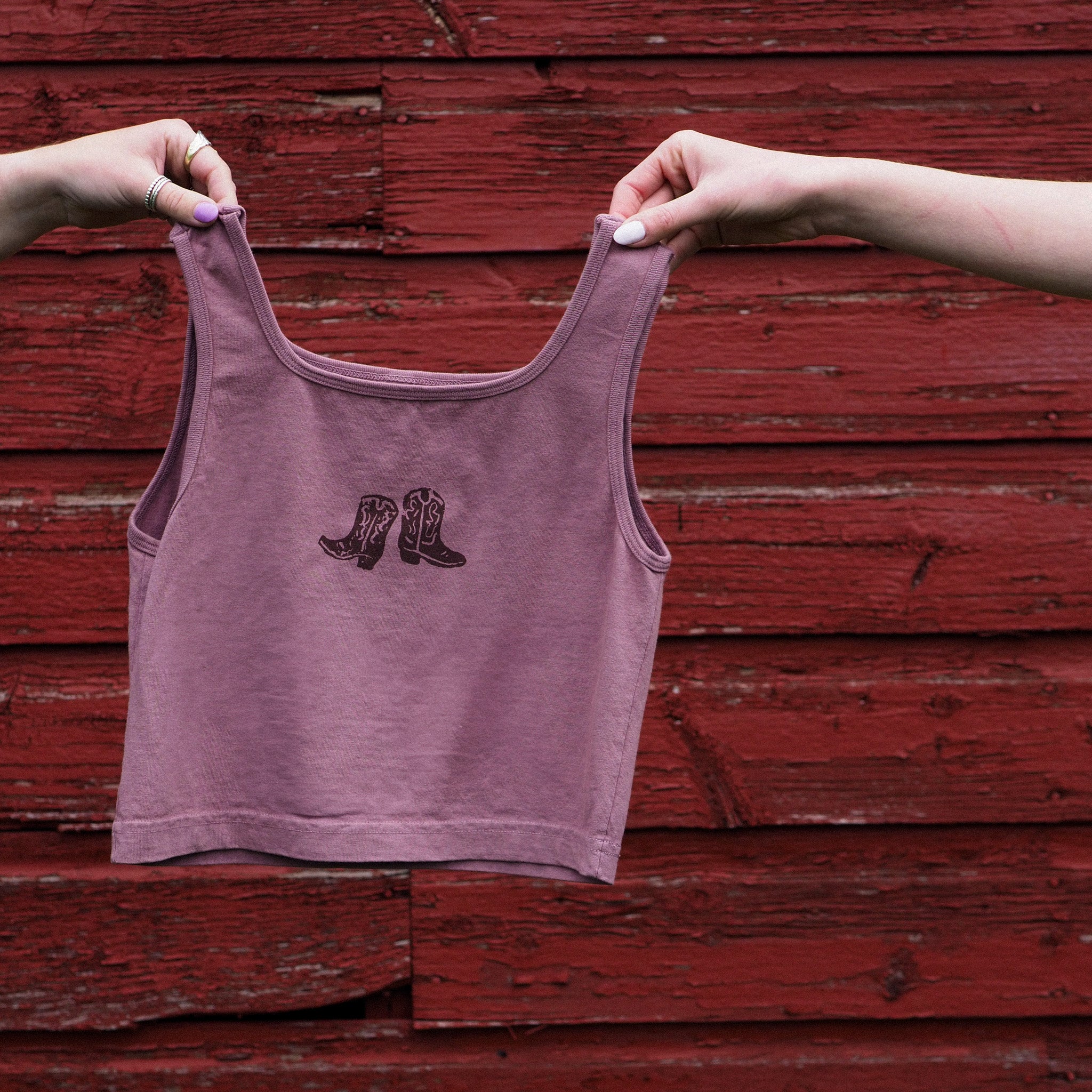 "Big Boots" Crop Tank - Intrigue Ink Visit Bozeman, Unique Shopping Boutique in Montana, Work from Home Clothes for Women