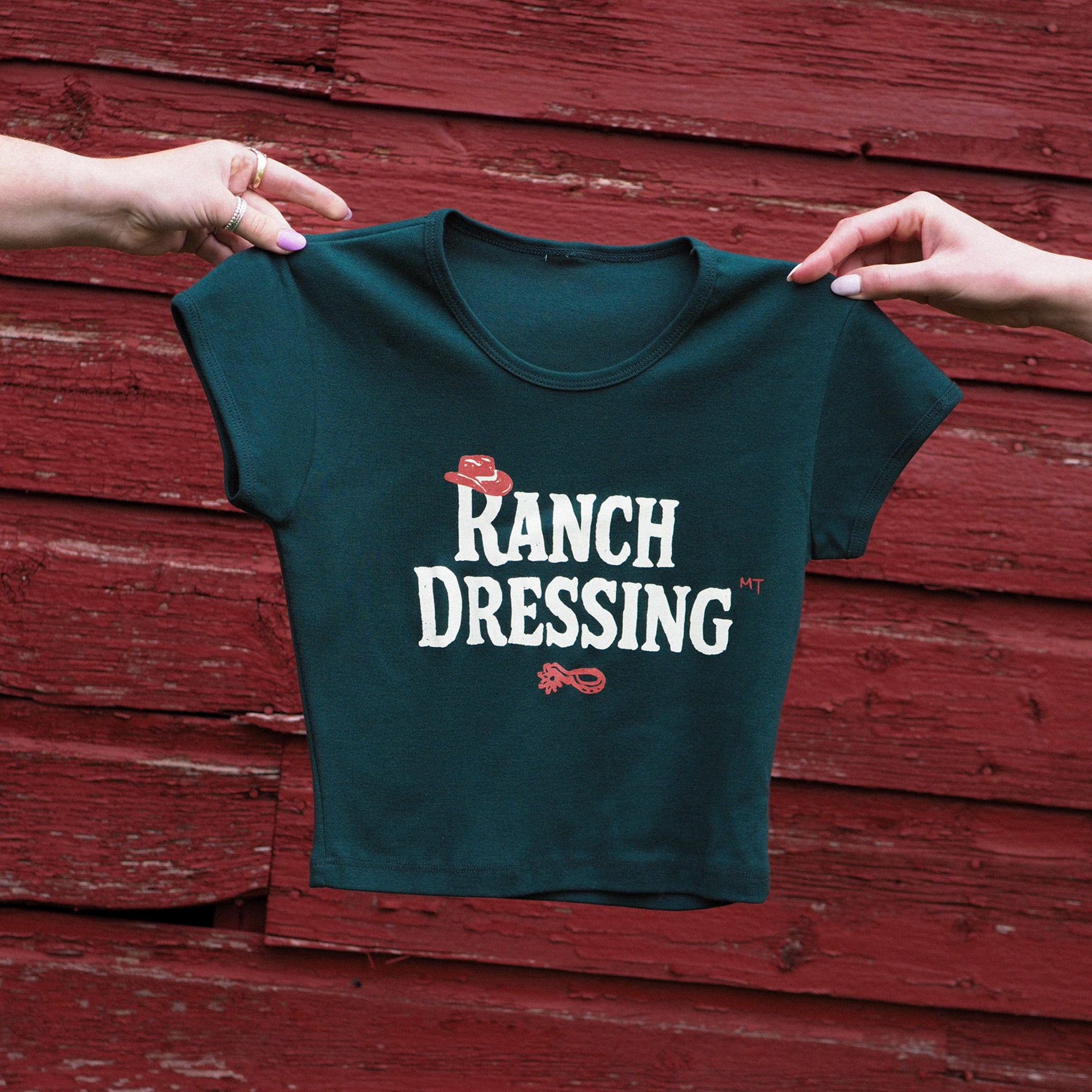 "Ranch Dressing" Super Crop Tee - Intrigue Ink Visit Bozeman, Unique Shopping Boutique in Montana, Work from Home Clothes for Women