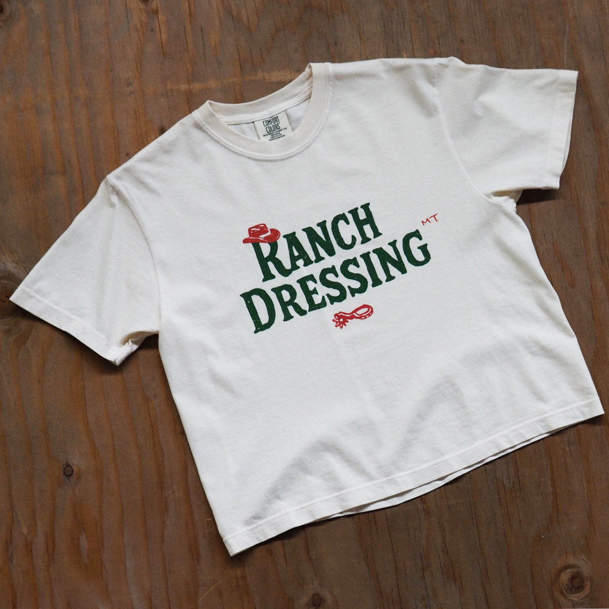"Ranch Dressing" Crop Tee - Intrigue Ink Visit Bozeman, Unique Shopping Boutique in Montana, Work from Home Clothes for Women