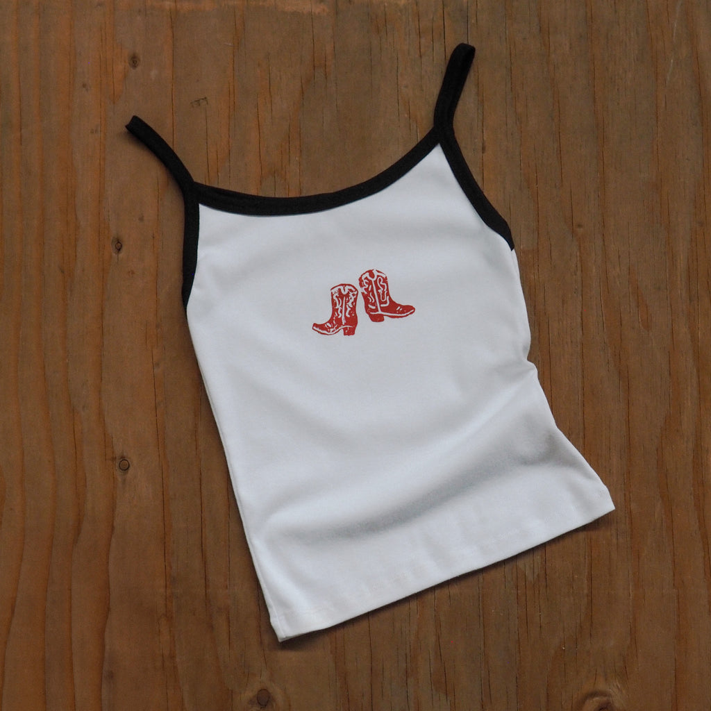 "Big Boots" Spaghetti Tank - Intrigue Ink Visit Bozeman, Unique Shopping Boutique in Montana, Work from Home Clothes for Women