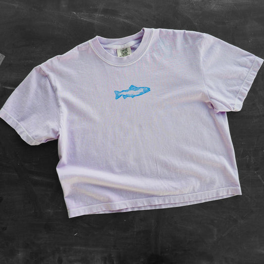 "Swims with the Fishes" Tee - Purple - Intrigue Ink Visit Bozeman, Unique Shopping Boutique in Montana, Work from Home Clothes for Women