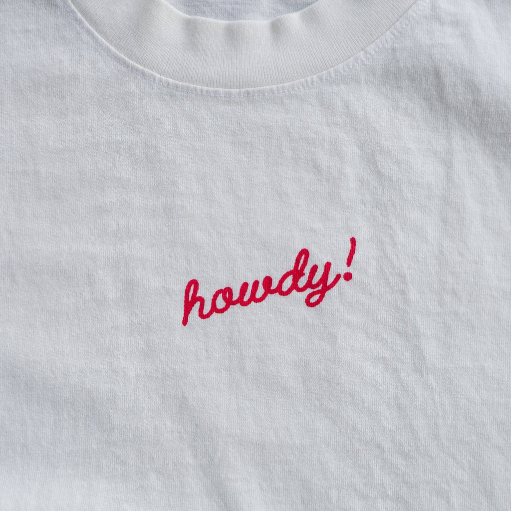 "Howdy!" Tee in Ivory - Intrigue Ink Visit Bozeman, Unique Shopping Boutique in Montana, Work from Home Clothes for Women