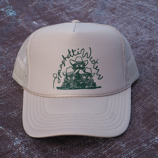 "Spaghetti Western" Trucker Hat in Tan