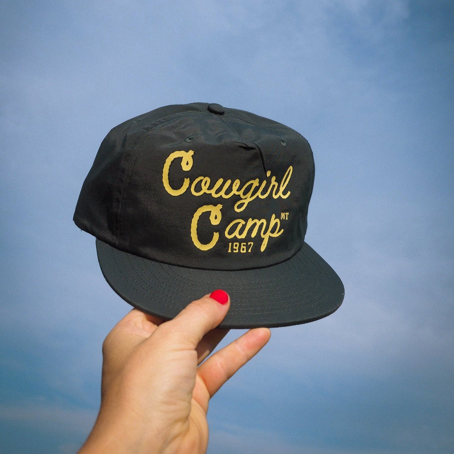 "Cowgirl Camp" Green Surfer Hat