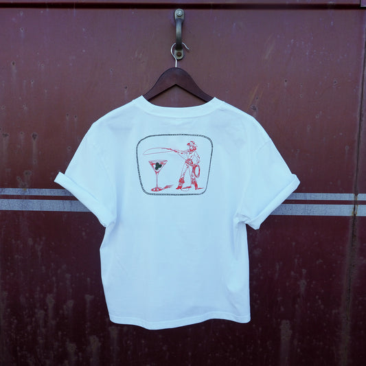 "Montana Martini" Oversized White Tee