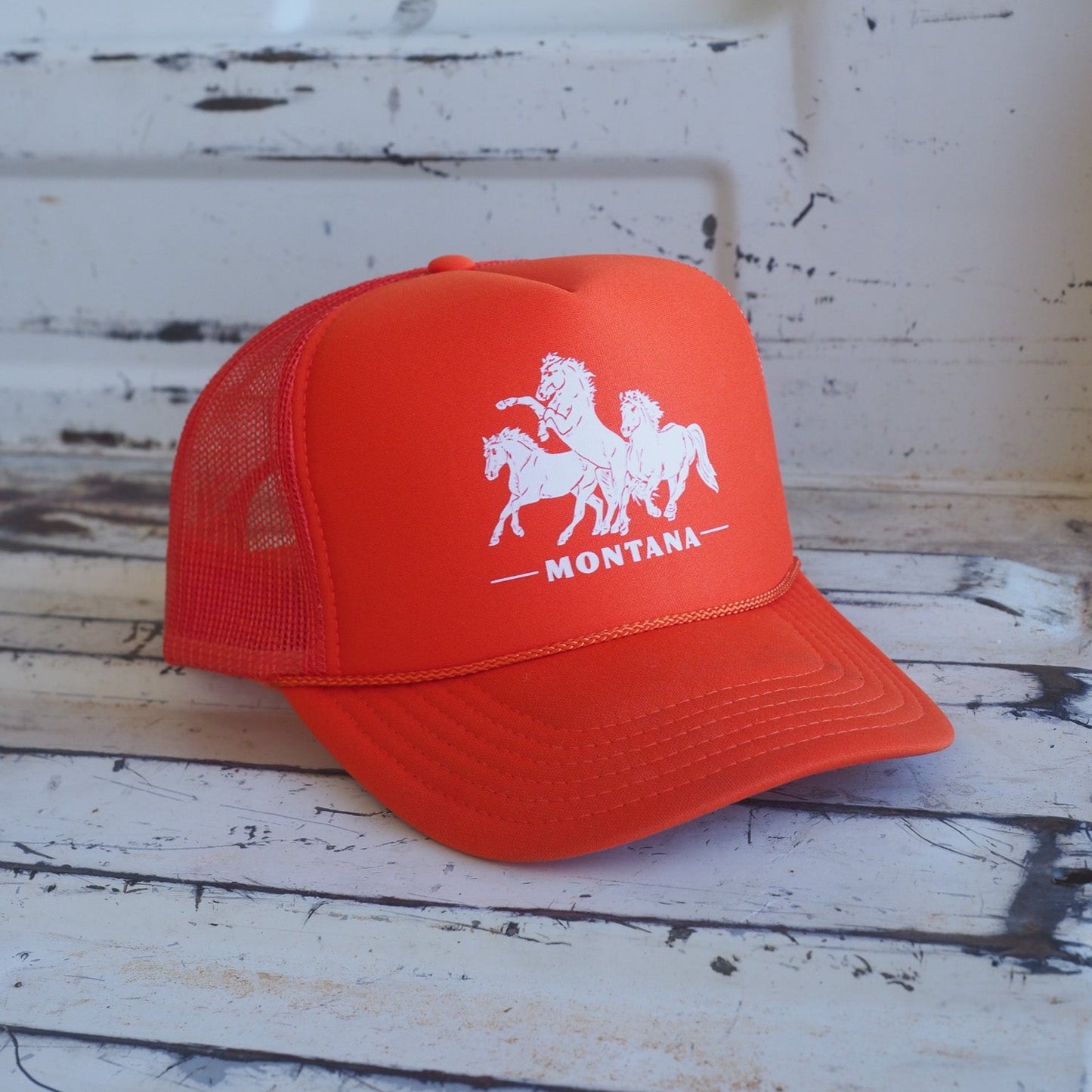 "Horsepower" Orange Trucker Hat