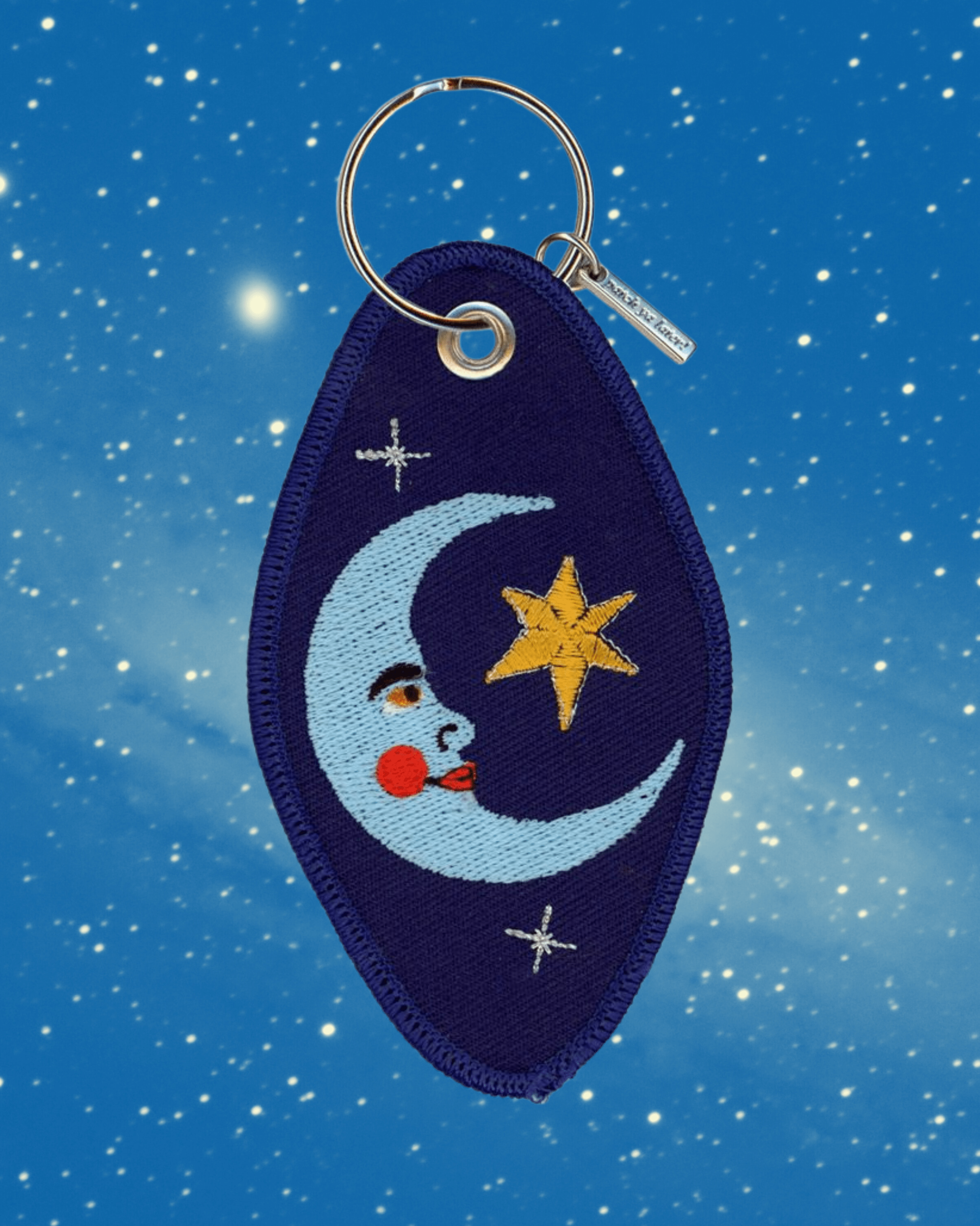 Sun and Moon Embroidered Keychain - Intrigue Ink Visit Bozeman, Unique Shopping Boutique in Montana, Work from Home Clothes for Women