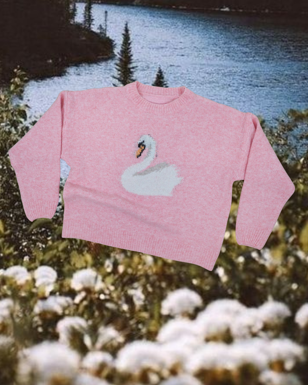 Swan Sweater - Cherry Pink