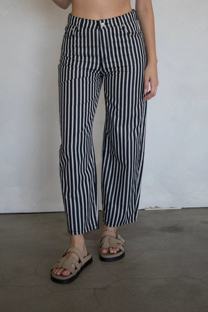 Black & White Stripe Pants - Intrigue Ink Visit Bozeman, Unique Shopping Boutique in Montana, Work from Home Clothes for Women