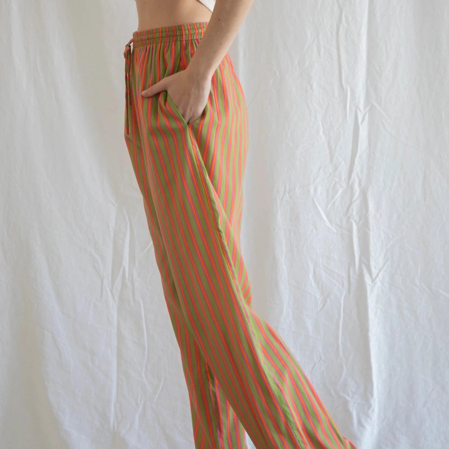 Stripe Pants - Green/Pink