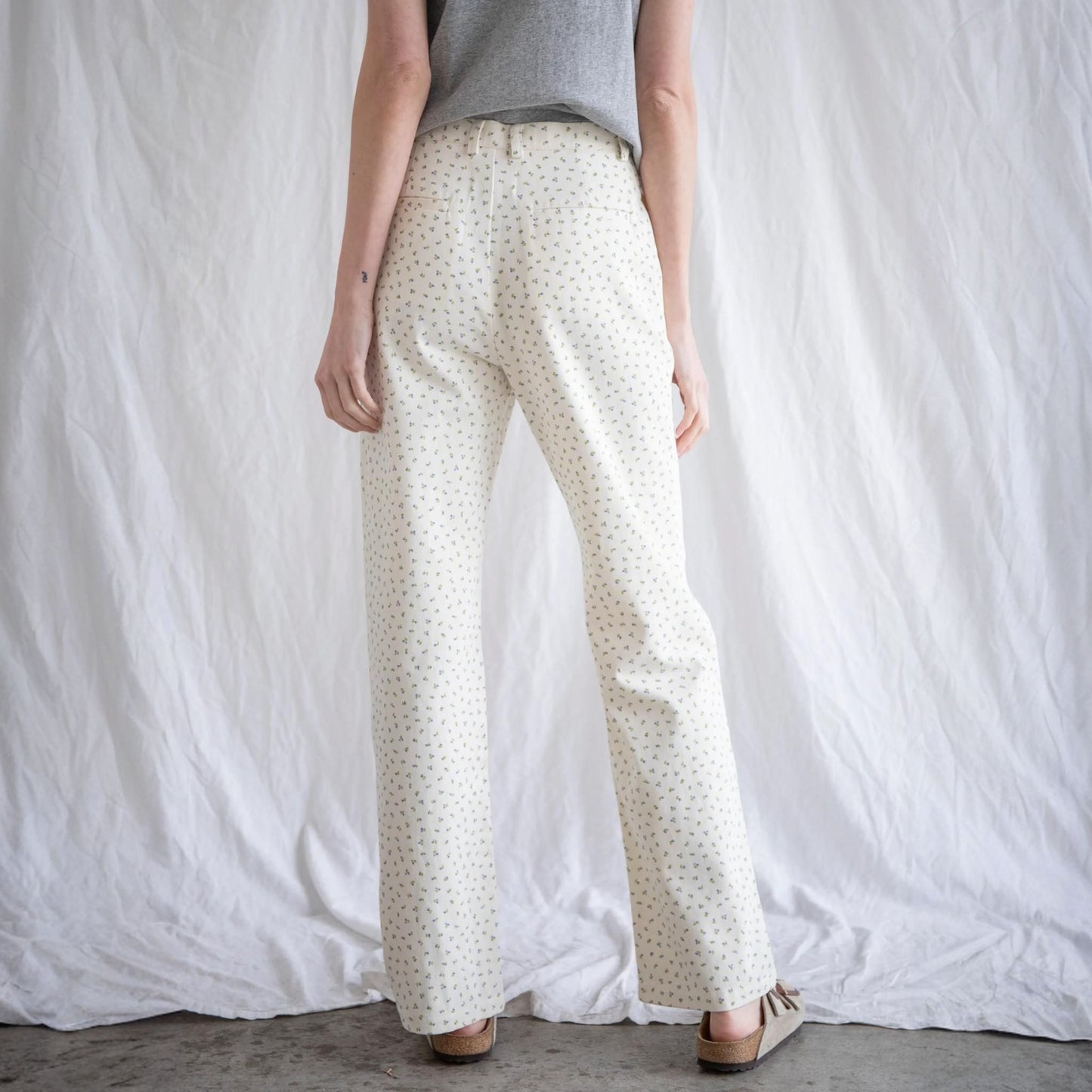 Cream Floral Pants