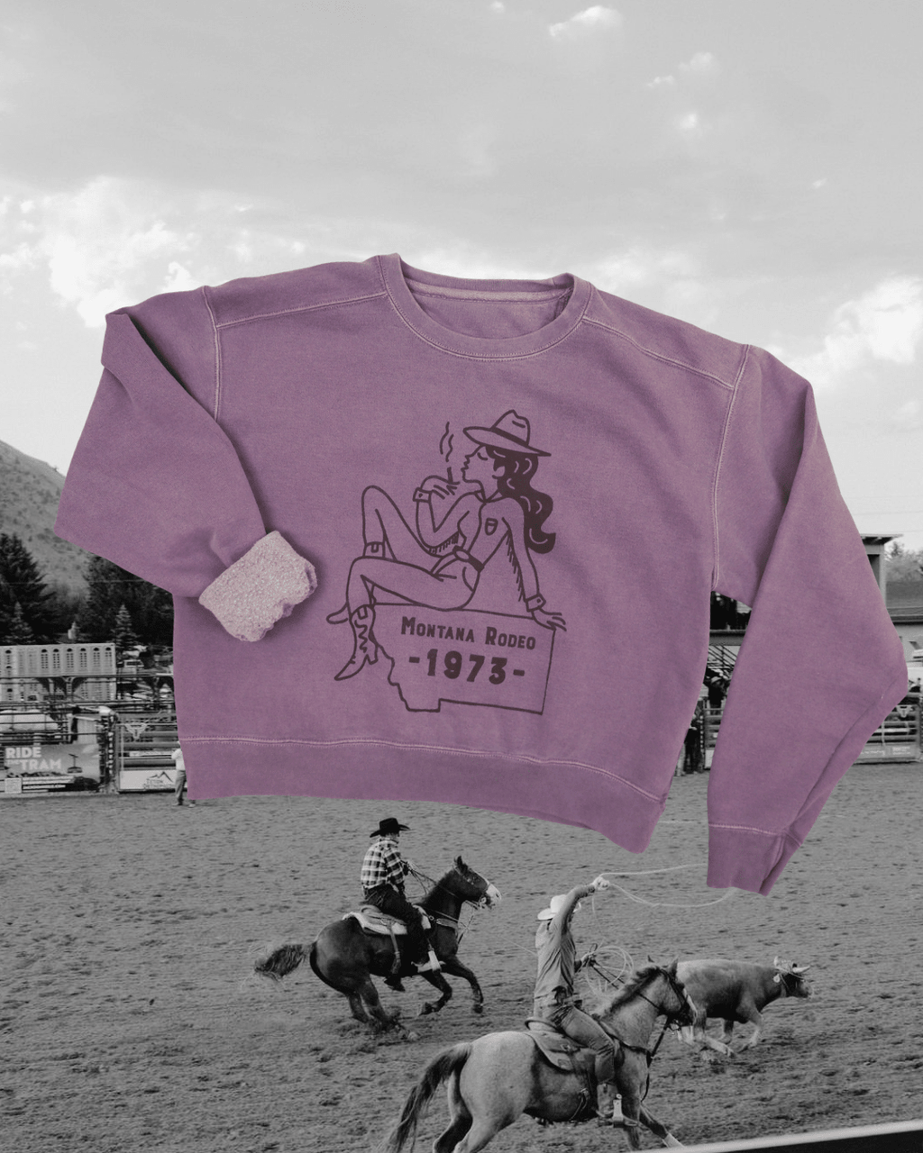 "Montana Rodeo" Crop Pullover - Intrigue Ink Visit Bozeman, Unique Shopping Boutique in Montana, Work from Home Clothes for Women
