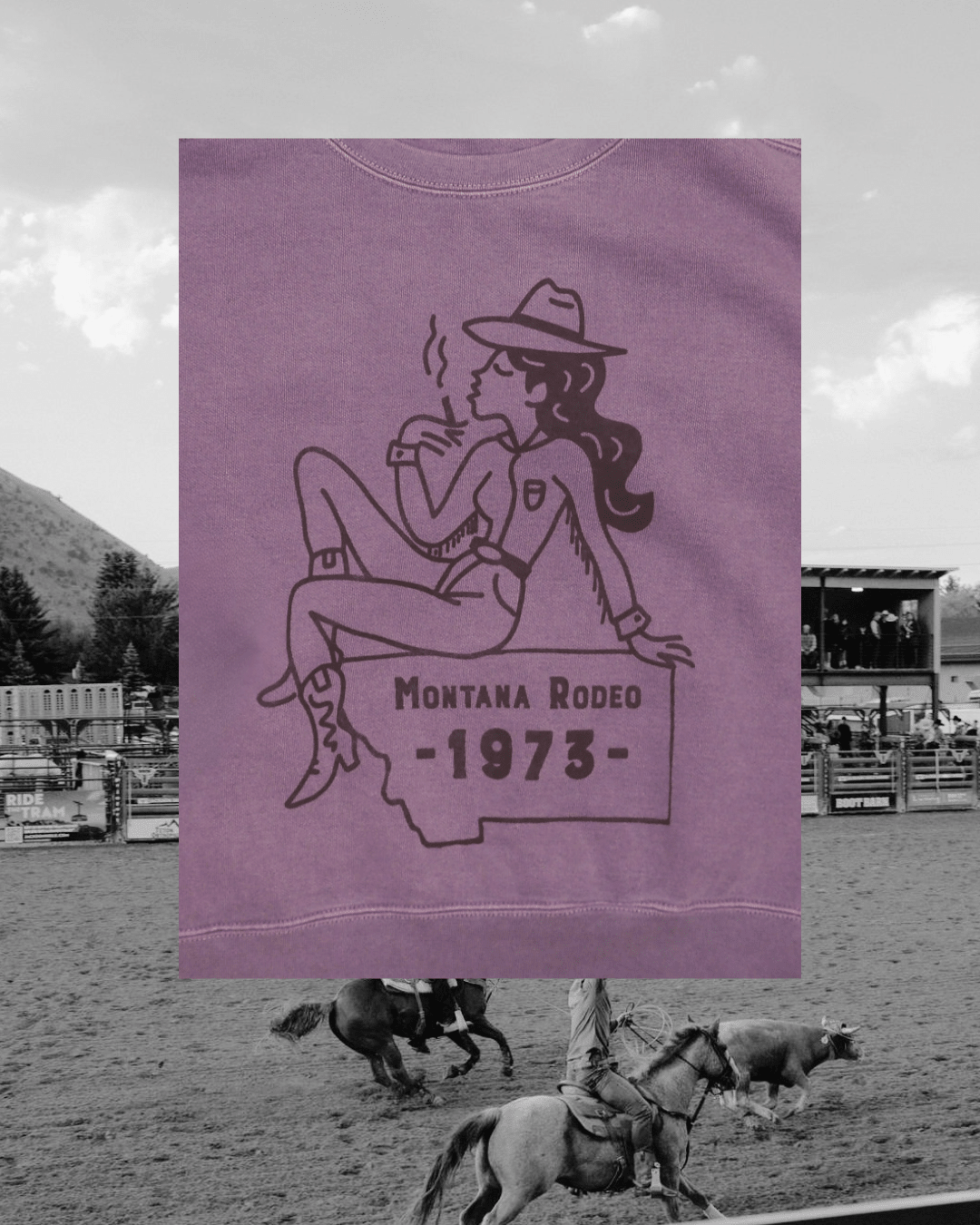 "Montana Rodeo" Crop Pullover - Intrigue Ink Visit Bozeman, Unique Shopping Boutique in Montana, Work from Home Clothes for Women