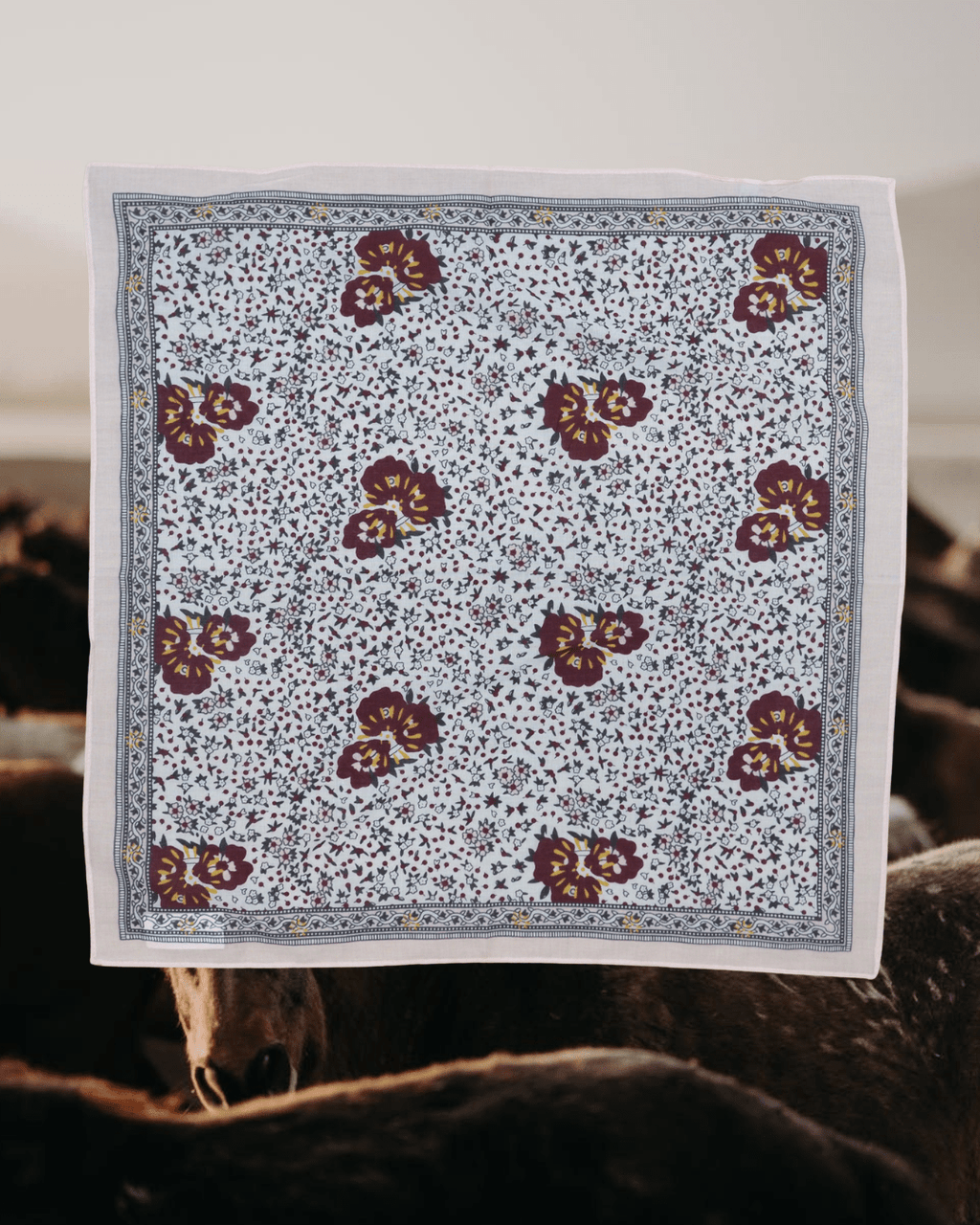 Orchid Floral Print Bandana - White - Intrigue Ink Visit Bozeman, Unique Shopping Boutique in Montana, Work from Home Clothes for Women
