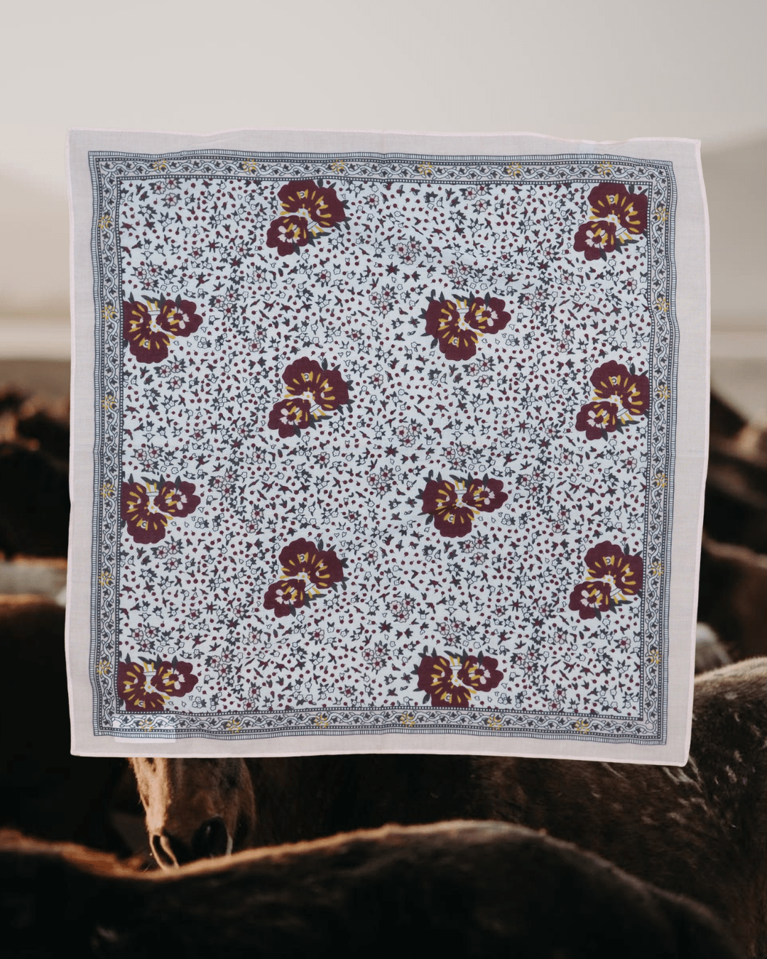 Orchid Floral Print Bandana - White - Intrigue Ink Visit Bozeman, Unique Shopping Boutique in Montana, Work from Home Clothes for Women