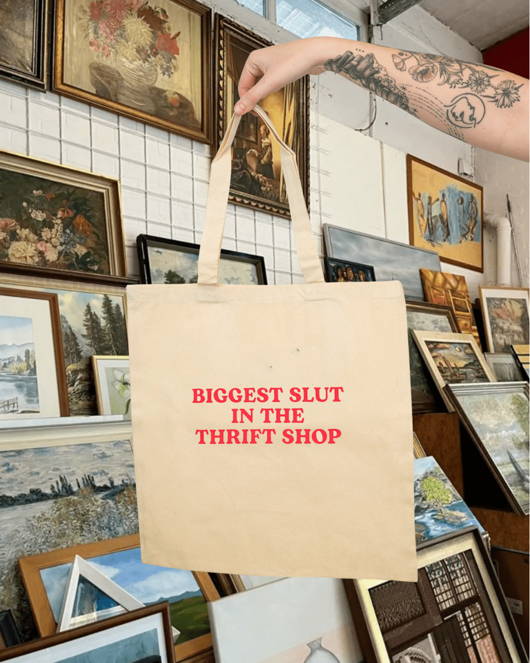 "Thrift Shop" Tote - Intrigue Ink Visit Bozeman, Unique Shopping Boutique in Montana, Work from Home Clothes for Women