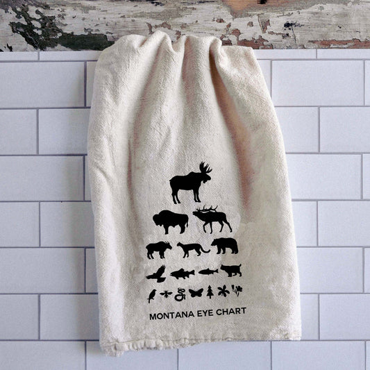 Eye Chart Tea Towel - Intrigue Ink Visit Bozeman, Unique Shopping Boutique in Montana, Work from Home Clothes for Women