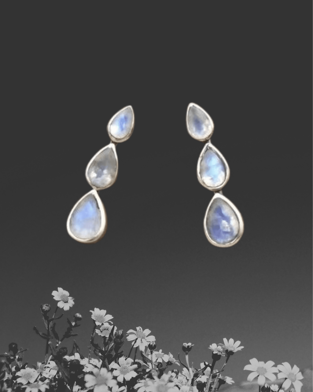 Triple Teardrop Faceted Stone Brass Ear Climber - Intrigue Ink Visit Bozeman, Unique Shopping Boutique in Montana, Work from Home Clothes for Women