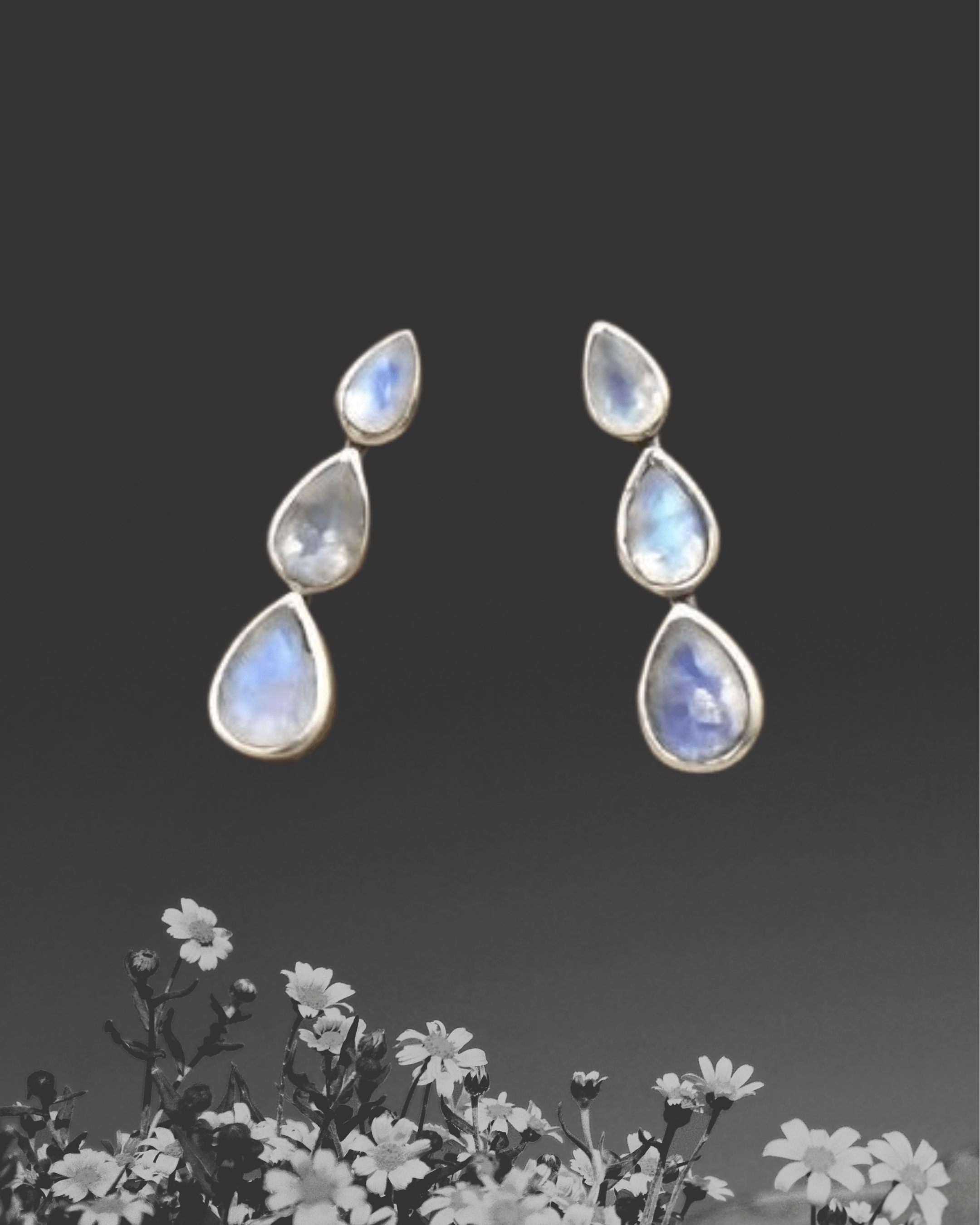 Triple Teardrop Faceted Stone Brass Ear Climber - Intrigue Ink Visit Bozeman, Unique Shopping Boutique in Montana, Work from Home Clothes for Women