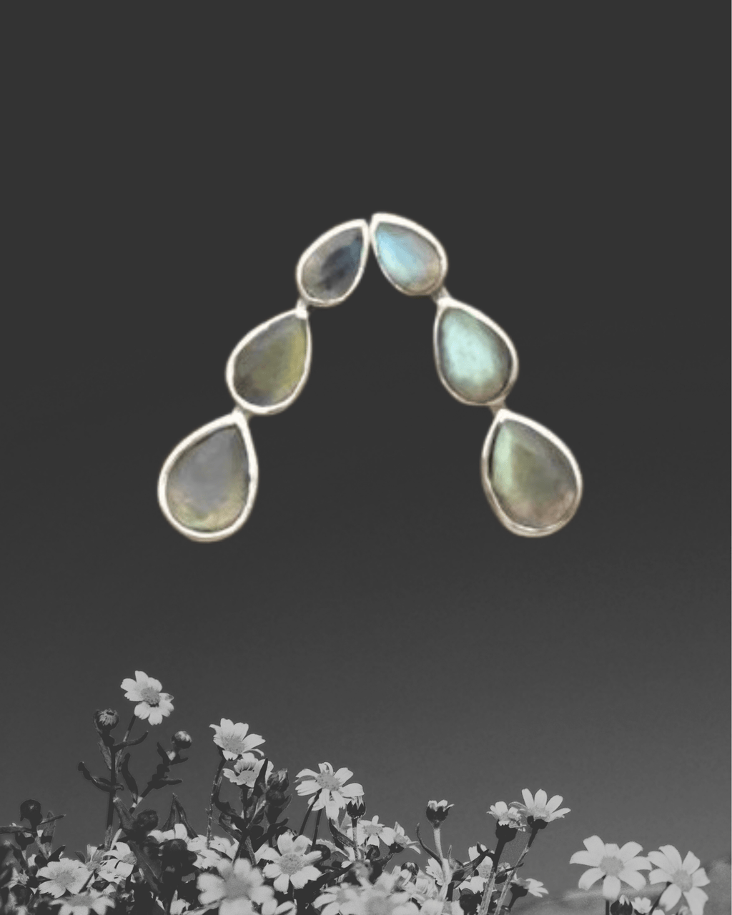 Triple Teardrop Faceted Stone Brass Ear Climber - Intrigue Ink Visit Bozeman, Unique Shopping Boutique in Montana, Work from Home Clothes for Women