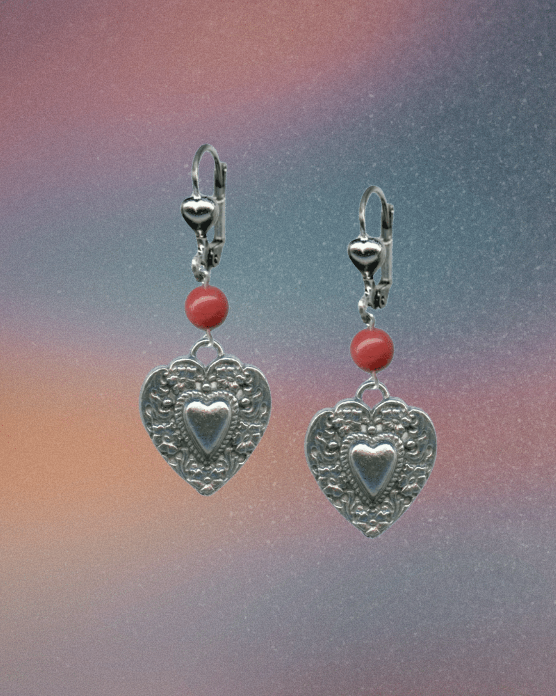 Heart Concho & Red Bead Earrings - Intrigue Ink Visit Bozeman, Unique Shopping Boutique in Montana, Work from Home Clothes for Women