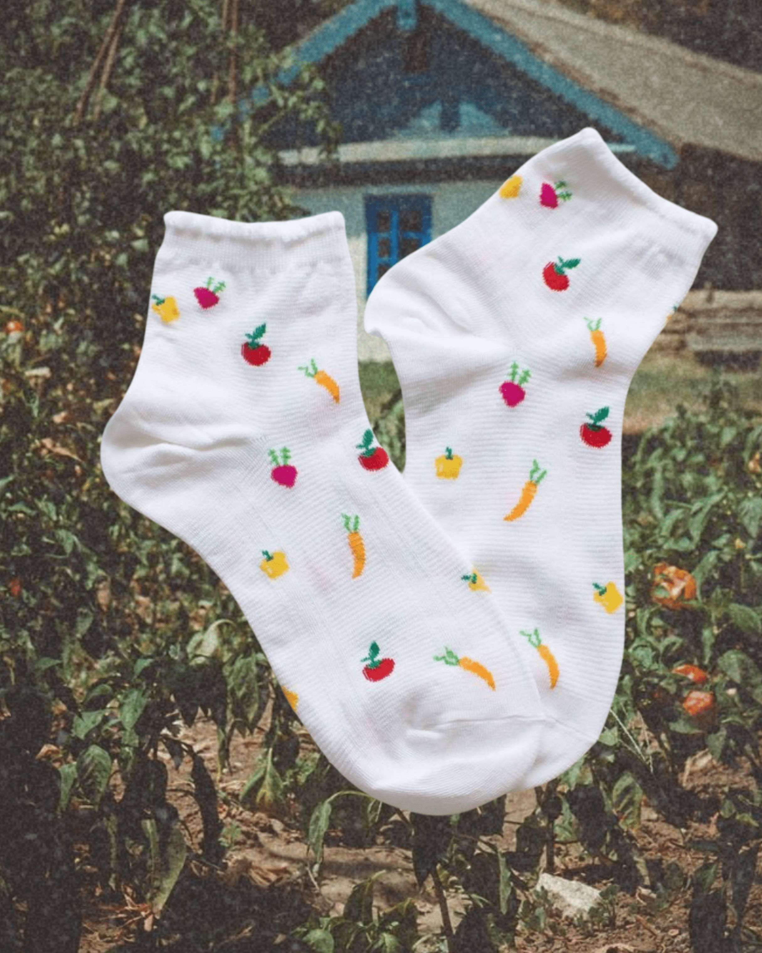 Vegetables Ankle Socks - Ivory - Intrigue Ink Visit Bozeman, Unique Shopping Boutique in Montana, Work from Home Clothes for Women