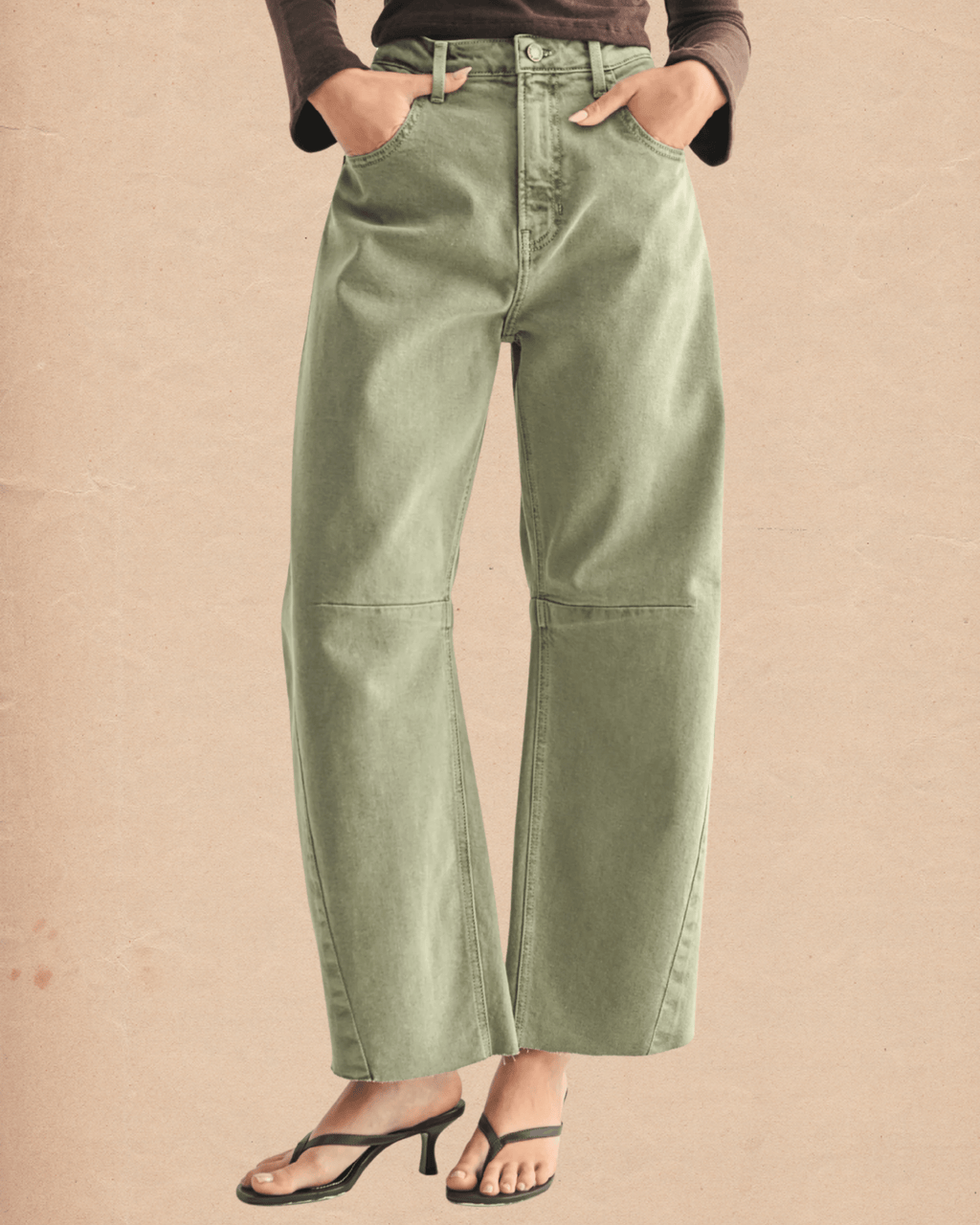 Vintage Olive Barrel Jean - Intrigue Ink Visit Bozeman, Unique Shopping Boutique in Montana, Work from Home Clothes for Women