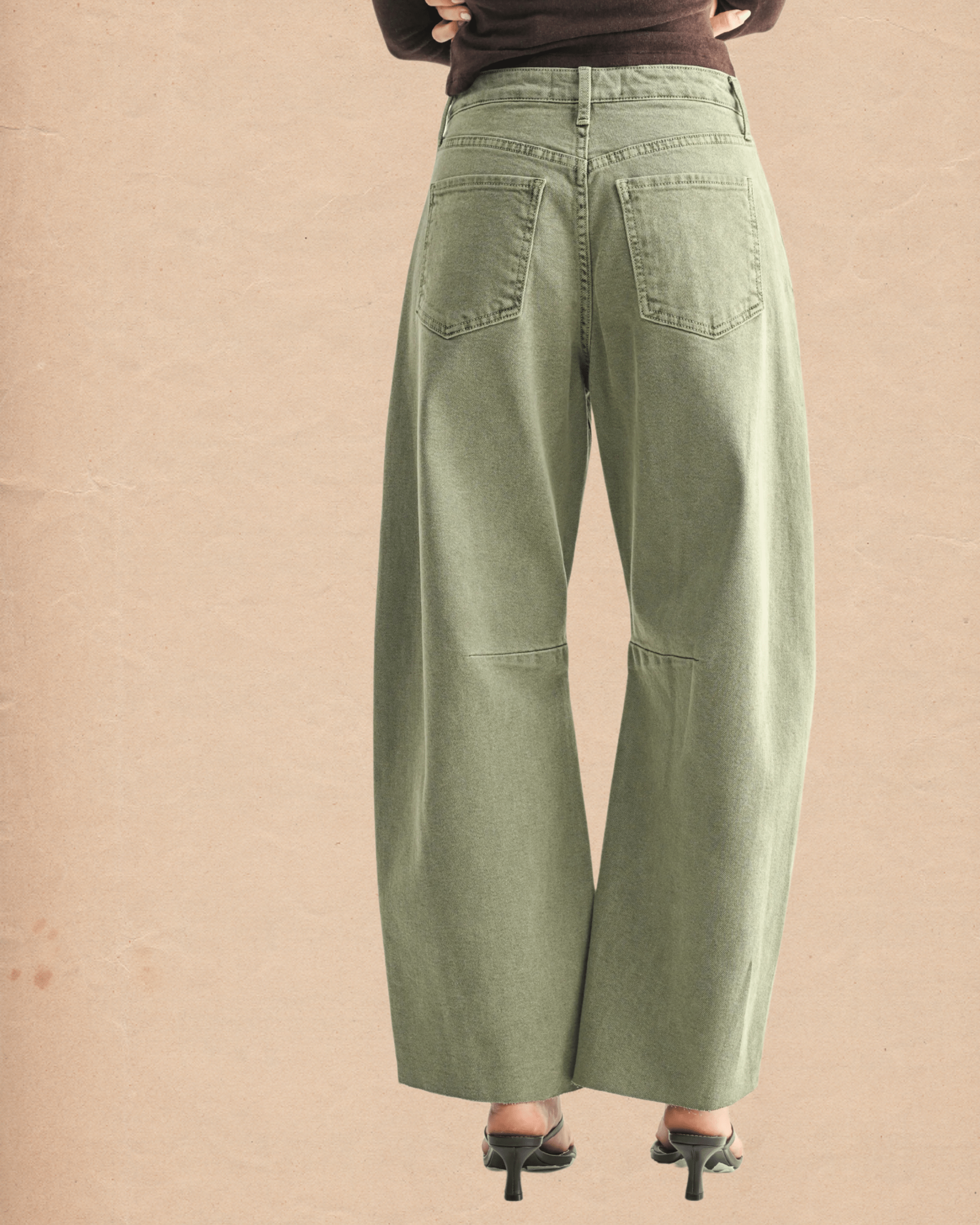 Vintage Olive Barrel Jean - Intrigue Ink Visit Bozeman, Unique Shopping Boutique in Montana, Work from Home Clothes for Women