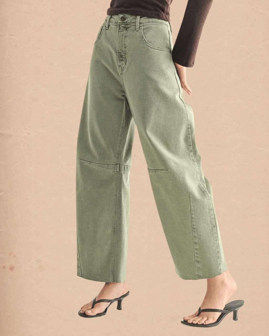 Vintage Olive Barrel Jean - Intrigue Ink Visit Bozeman, Unique Shopping Boutique in Montana, Work from Home Clothes for Women