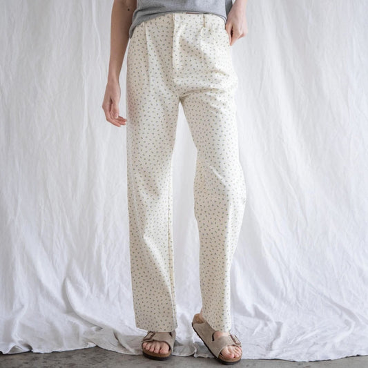 Cream Floral Pants