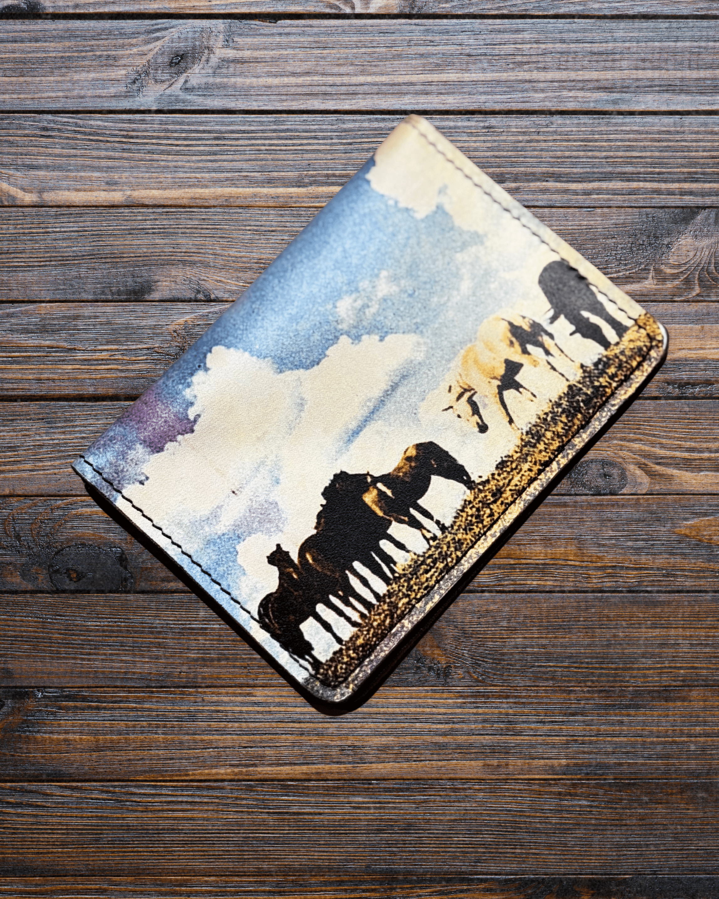 Leather Cardholder Wallet - Horses - Intrigue Ink Visit Bozeman, Unique Shopping Boutique in Montana, Work from Home Clothes for Women