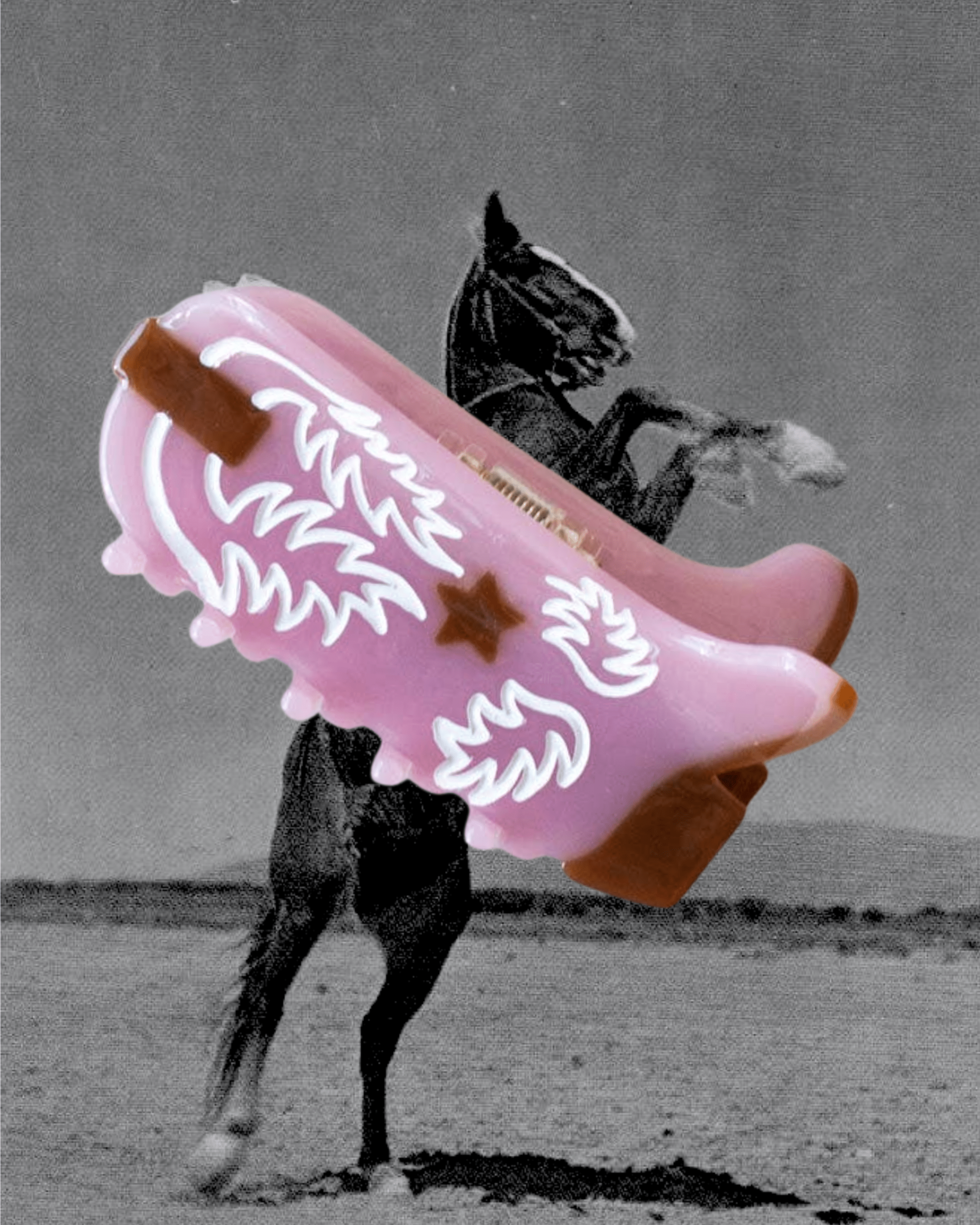 Western Boots Hair Claw Clip - Mauve - Intrigue Ink Visit Bozeman, Unique Shopping Boutique in Montana, Work from Home Clothes for Women