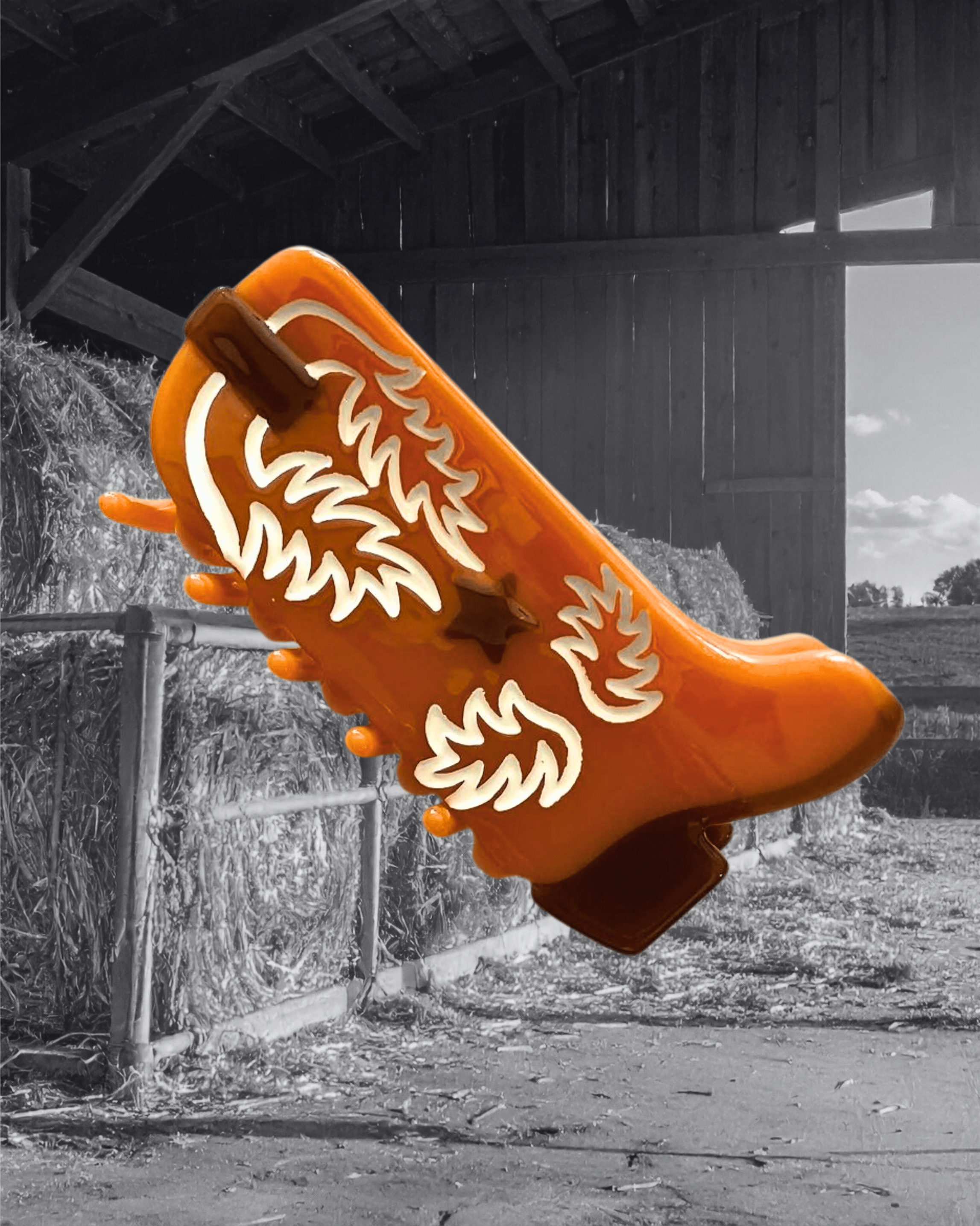 Western Boots Hair Claw Clip - rust - Intrigue Ink Visit Bozeman, Unique Shopping Boutique in Montana, Work from Home Clothes for Women