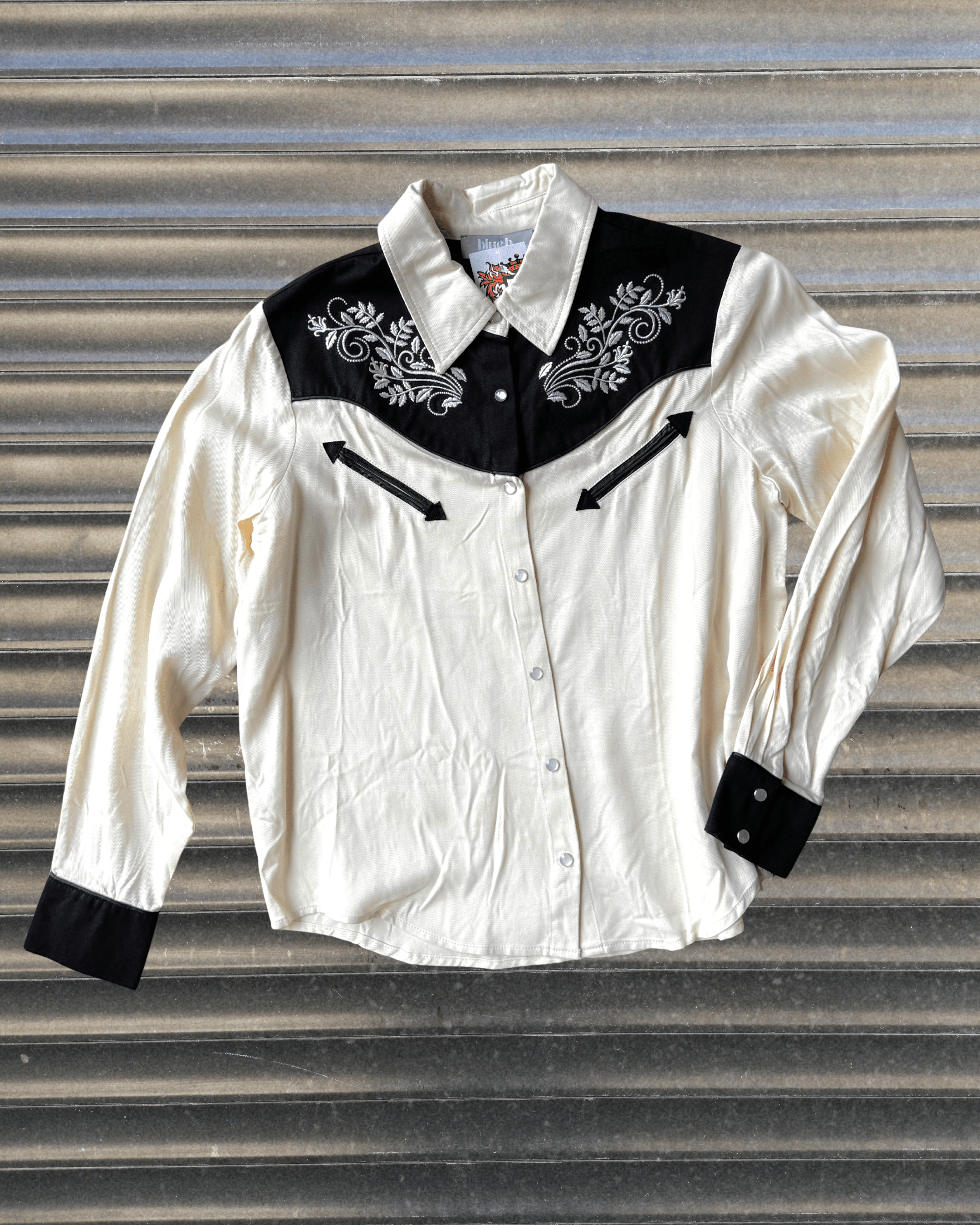 Western Button Up - Black & White - Intrigue Ink Visit Bozeman, Unique Shopping Boutique in Montana, Work from Home Clothes for Women