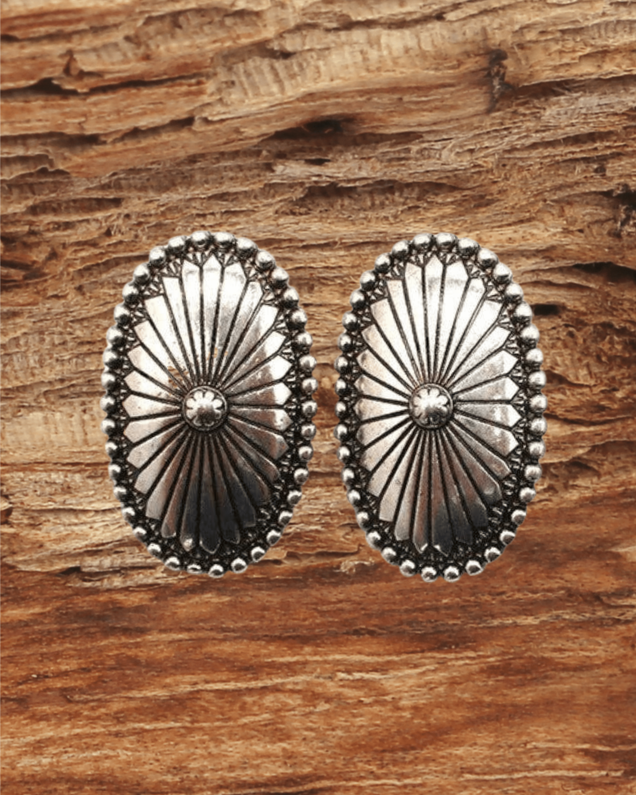 Western Oval Concho Earrings - Intrigue Ink Visit Bozeman, Unique Shopping Boutique in Montana, Work from Home Clothes for Women