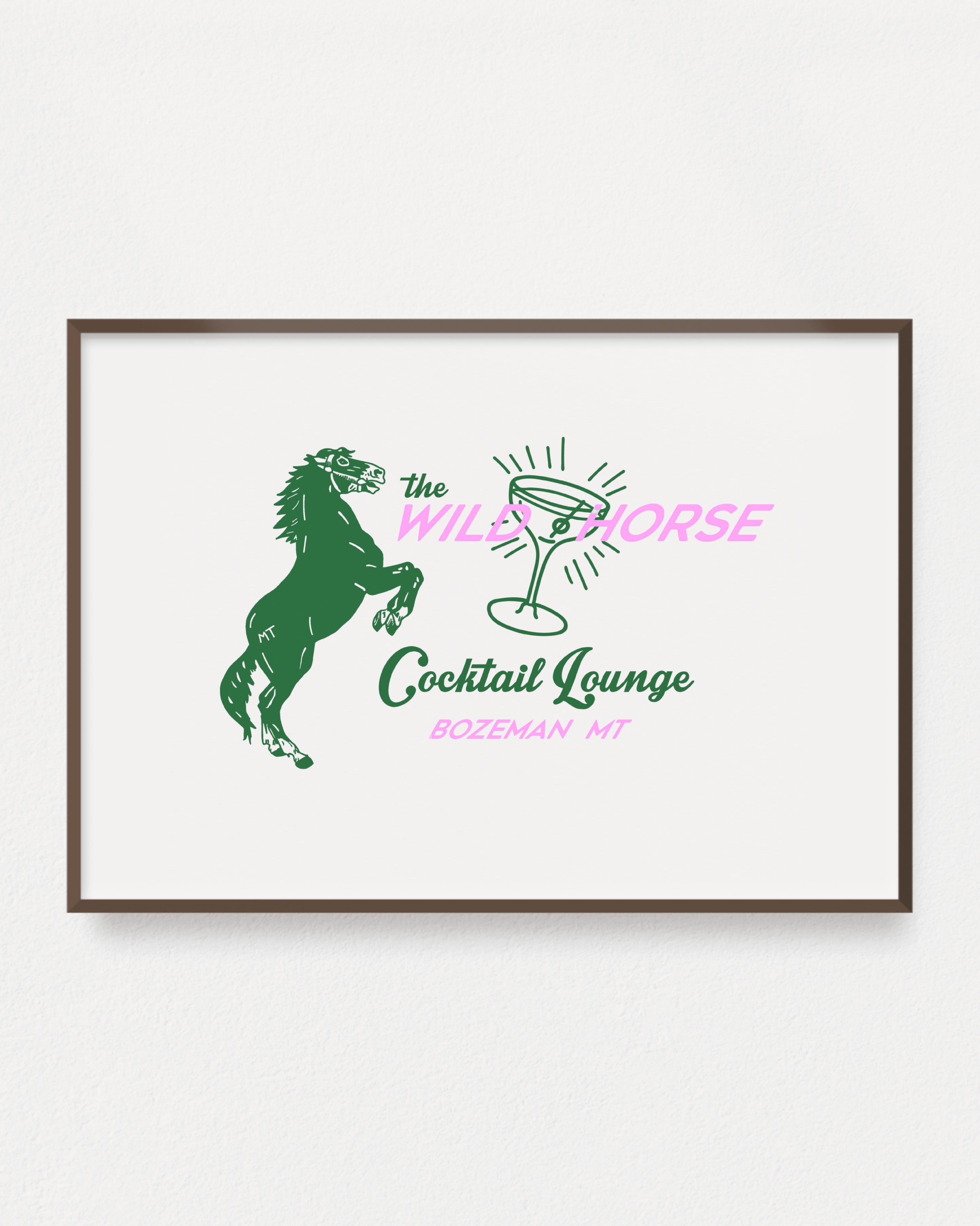 "Wild Horse Cocktail Lounge" Poster - Intrigue Ink Visit Bozeman, Unique Shopping Boutique in Montana, Work from Home Clothes for Women