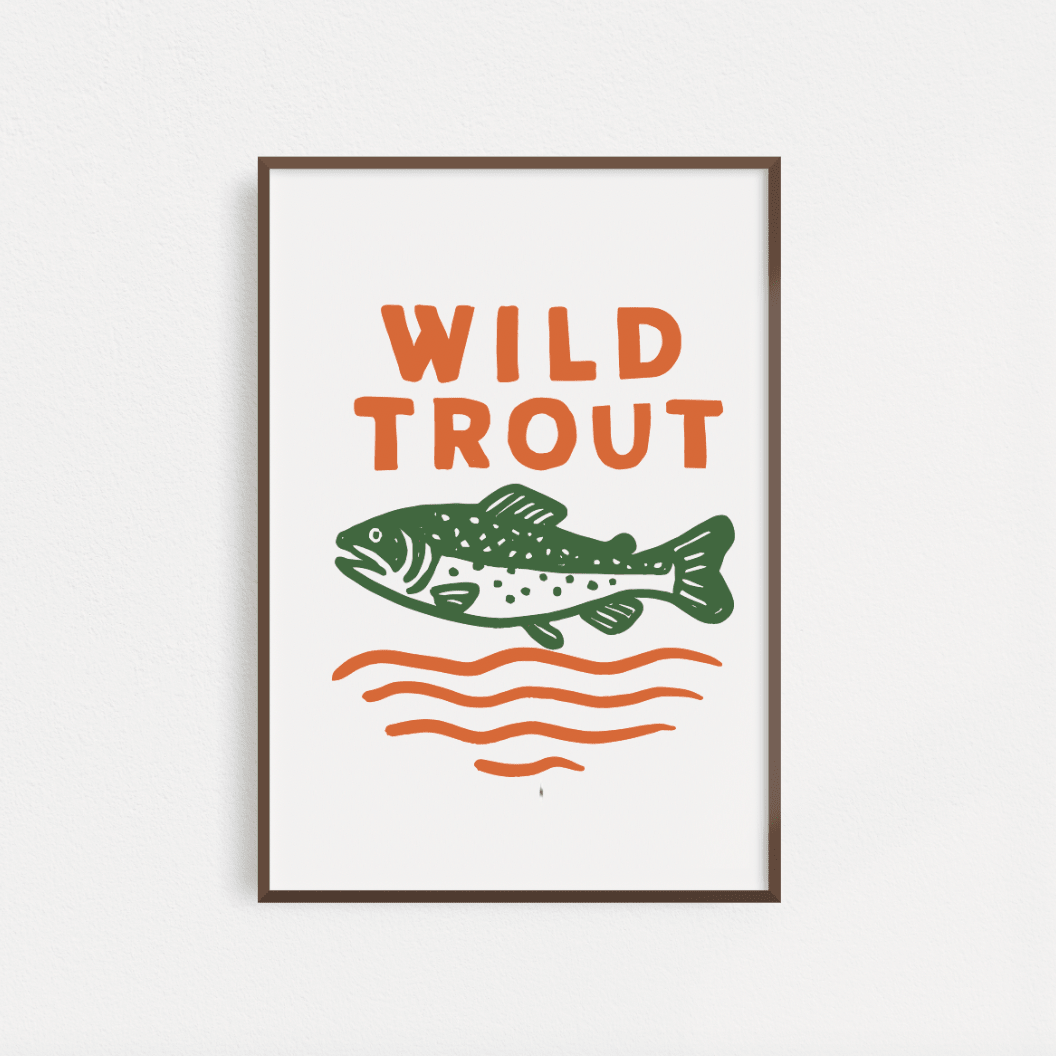 "Wild Trout" Poster - Intrigue Ink Visit Bozeman, Unique Shopping Boutique in Montana, Work from Home Clothes for Women