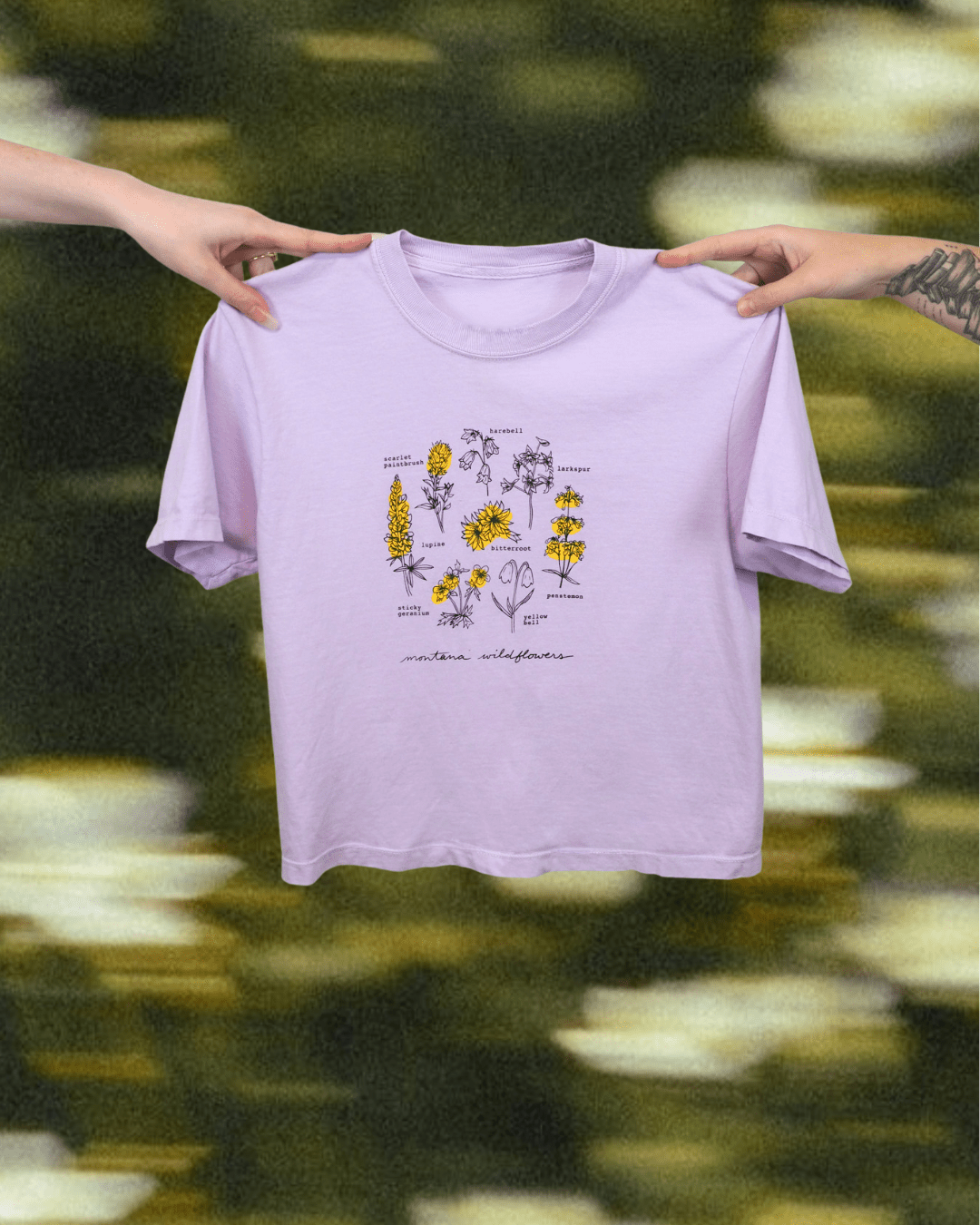 "Wildflowers" Crop Tee - Intrigue Ink Visit Bozeman, Unique Shopping Boutique in Montana, Work from Home Clothes for Women