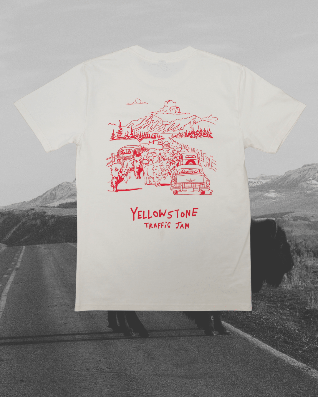 "Yellowstone Traffic Jam" Tee - Intrigue Ink Visit Bozeman, Unique Shopping Boutique in Montana, Work from Home Clothes for Women