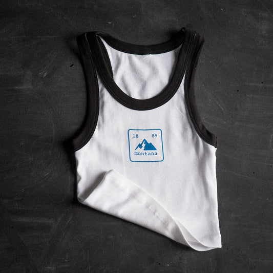 "Montana State Badge" Crop Tank - Intrigue Ink Visit Bozeman, Unique Shopping Boutique in Montana, Work from Home Clothes for Women