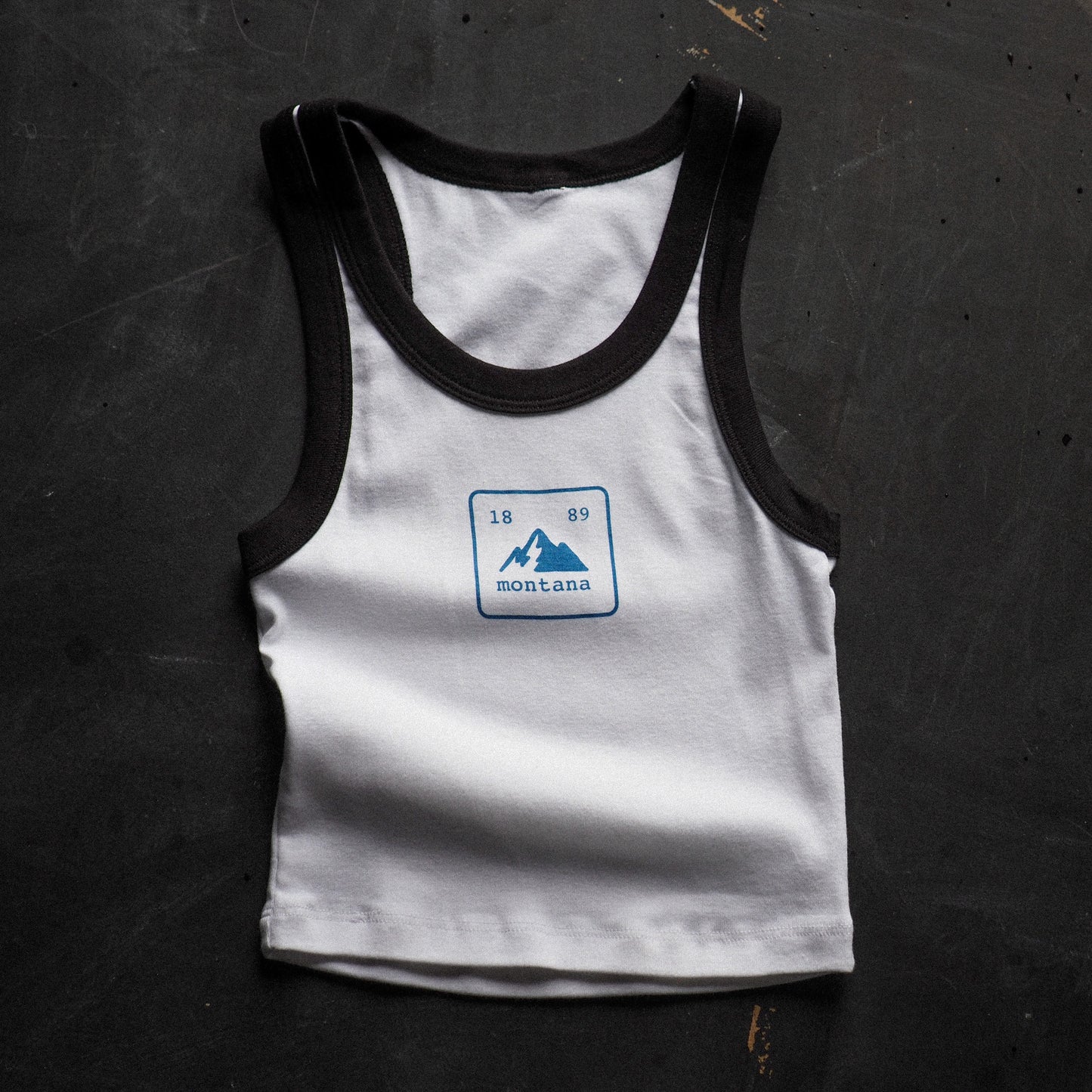 "Montana State Badge" Crop Tank - Intrigue Ink Visit Bozeman, Unique Shopping Boutique in Montana, Work from Home Clothes for Women